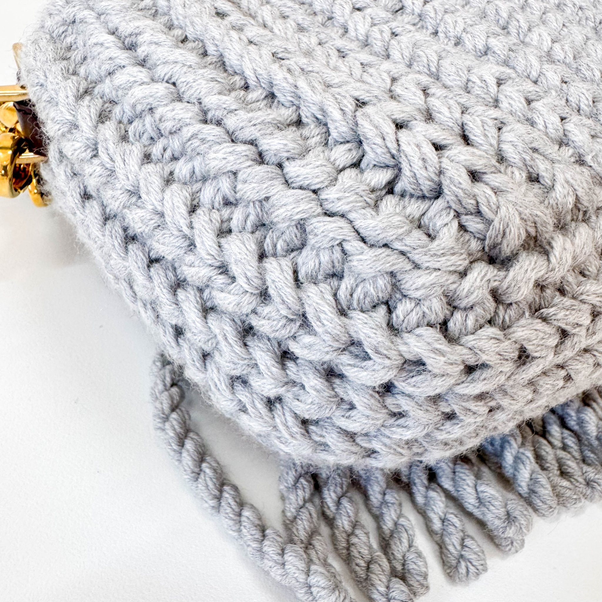 FENDI Baguette Grey Braided Wool with Zucca Interior Lining Shoulder Bag, in , Sold by HIVE PRELOVED - Shoulder Bags, ,