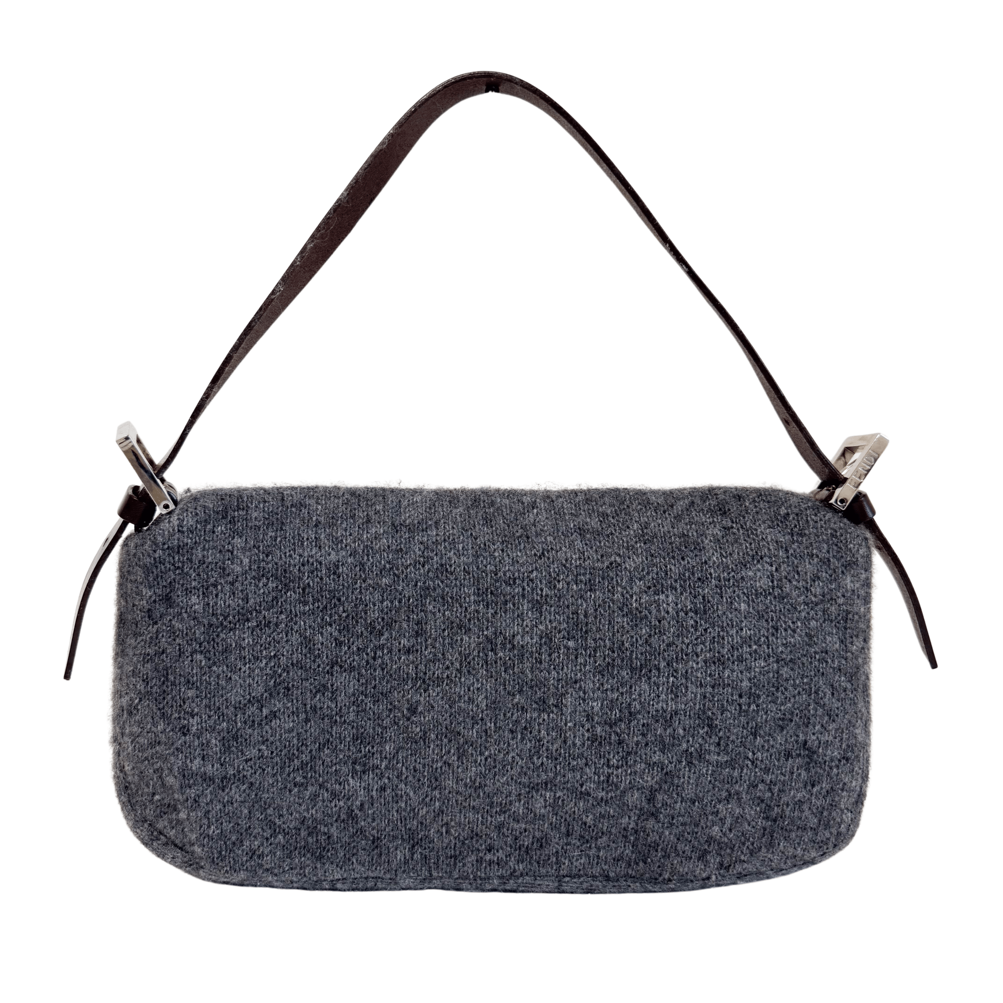 FENDI Baguette Grey Cashmere Shoulder Bag, in , Sold by HIVE PRELOVED - Shoulder Bags, ,