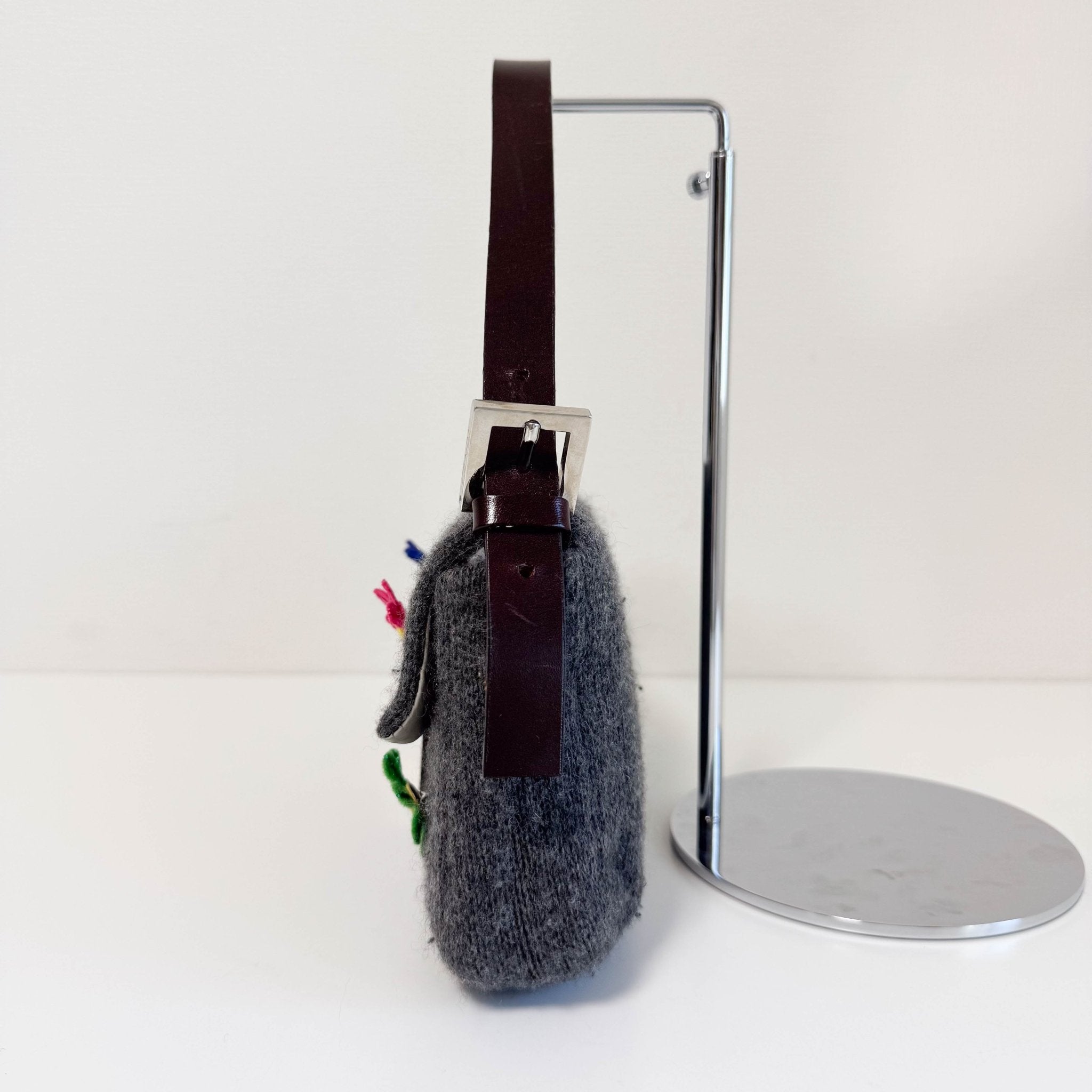 FENDI Baguette Grey Cashmere Shoulder Bag, in , Sold by HIVE PRELOVED - Shoulder Bags, ,