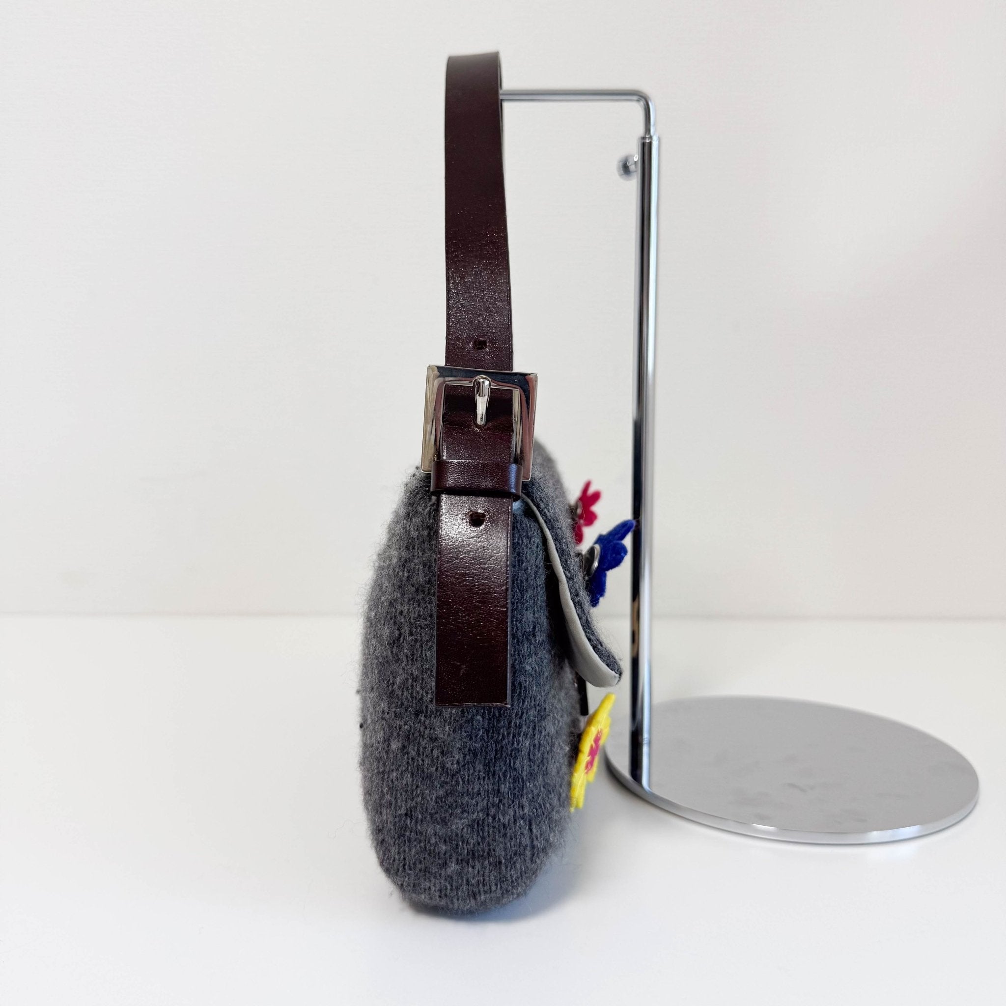 FENDI Baguette Grey Cashmere Shoulder Bag, in , Sold by HIVE PRELOVED - Shoulder Bags, ,