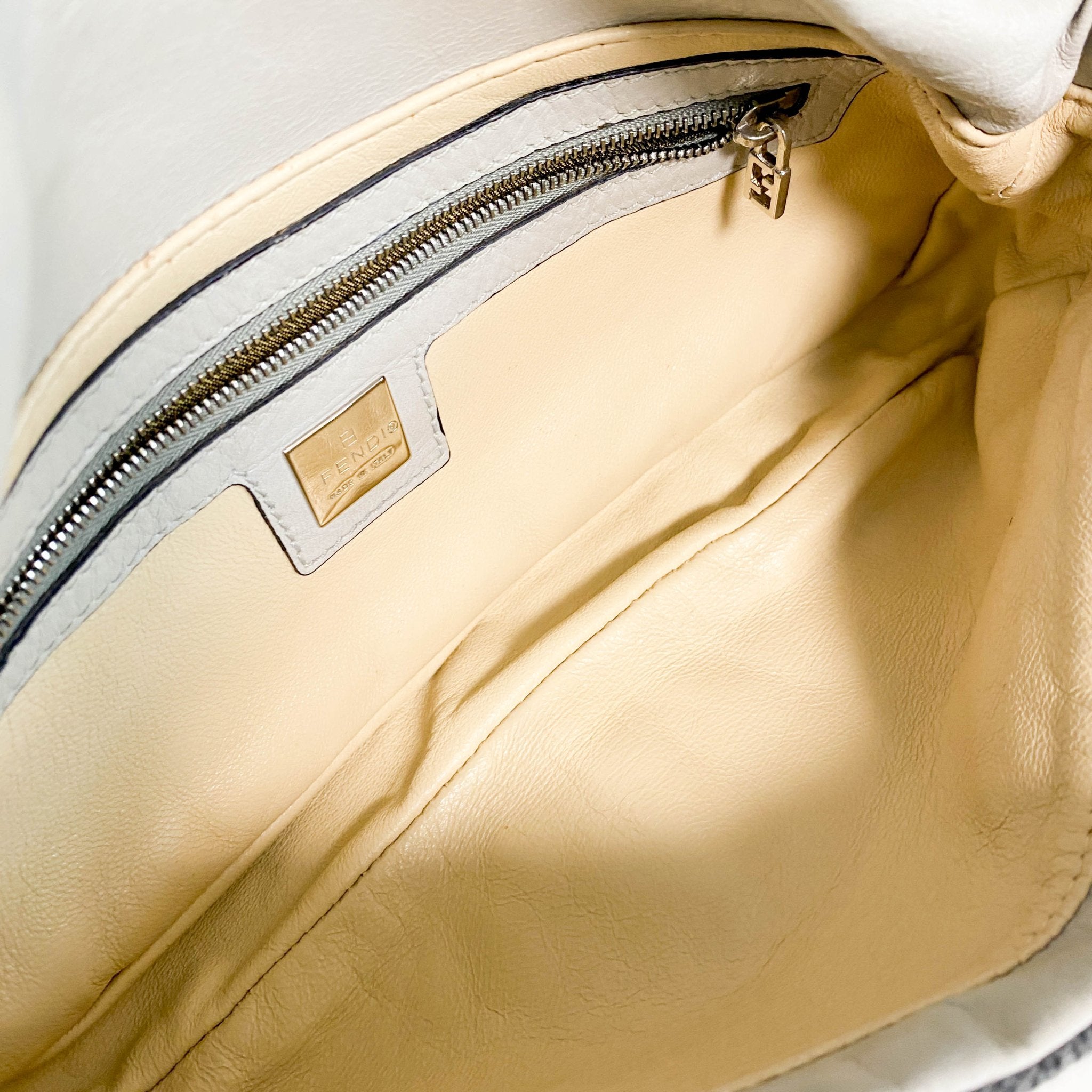 FENDI Baguette Grey Cashmere Shoulder Bag with Rhinestone Hardware, in , Sold by HIVE PRELOVED - Shoulder Bags, ,