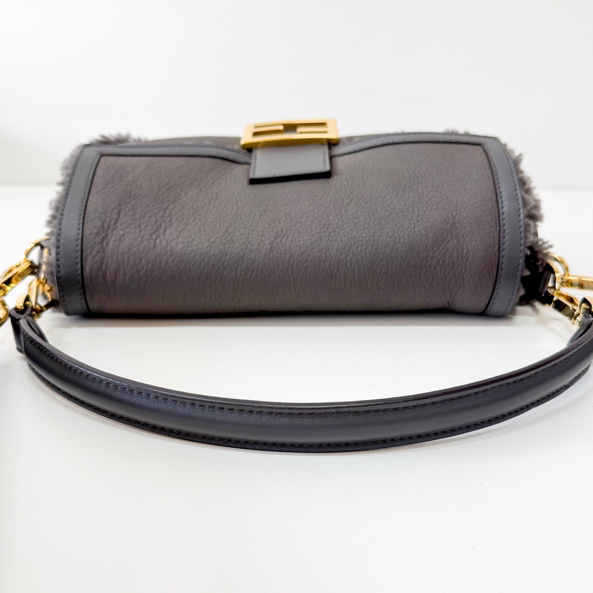 FENDI Baguette Grey Leather Soft Interior Lining Shoulder Bag, in , Sold by HIVE PRELOVED - Shoulder Bags, ,