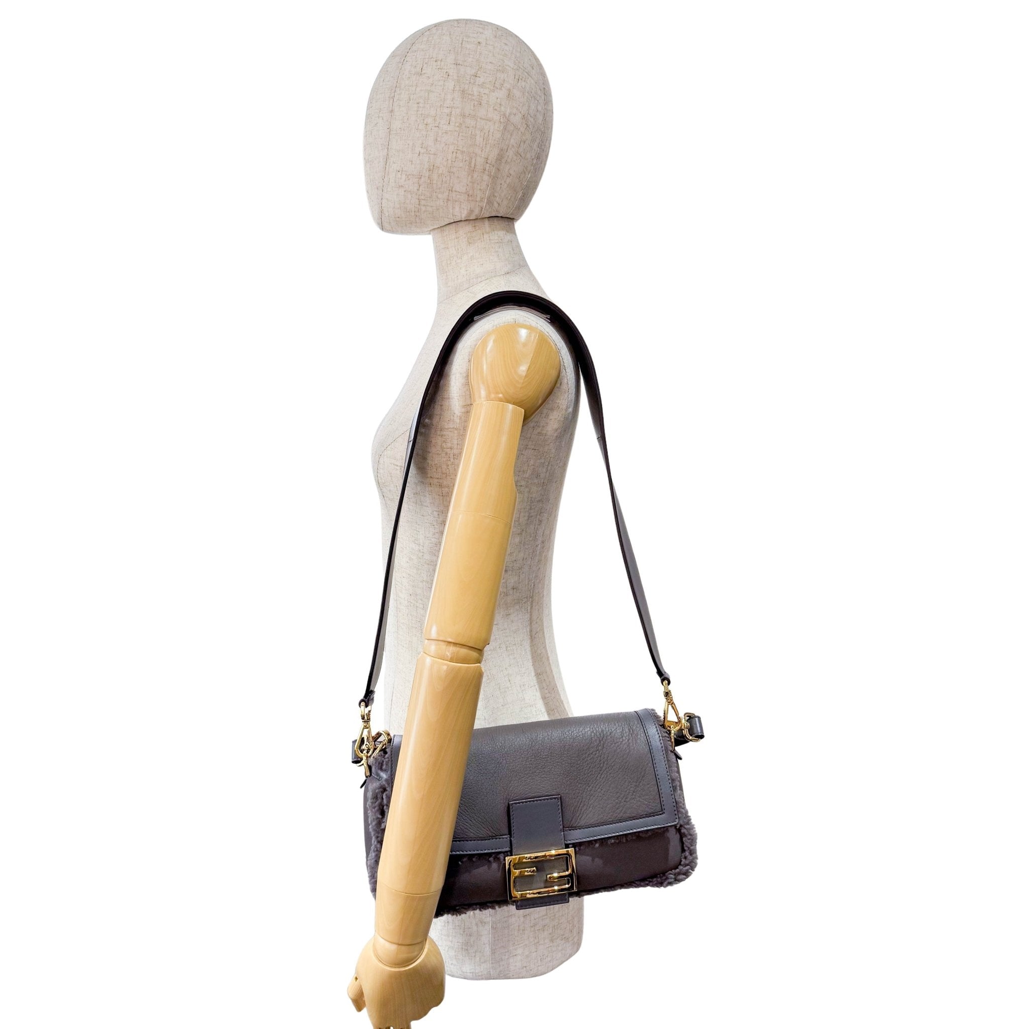 FENDI Baguette Grey Leather Soft Interior Lining Shoulder Bag, in , Sold by HIVE PRELOVED - Shoulder Bags, ,