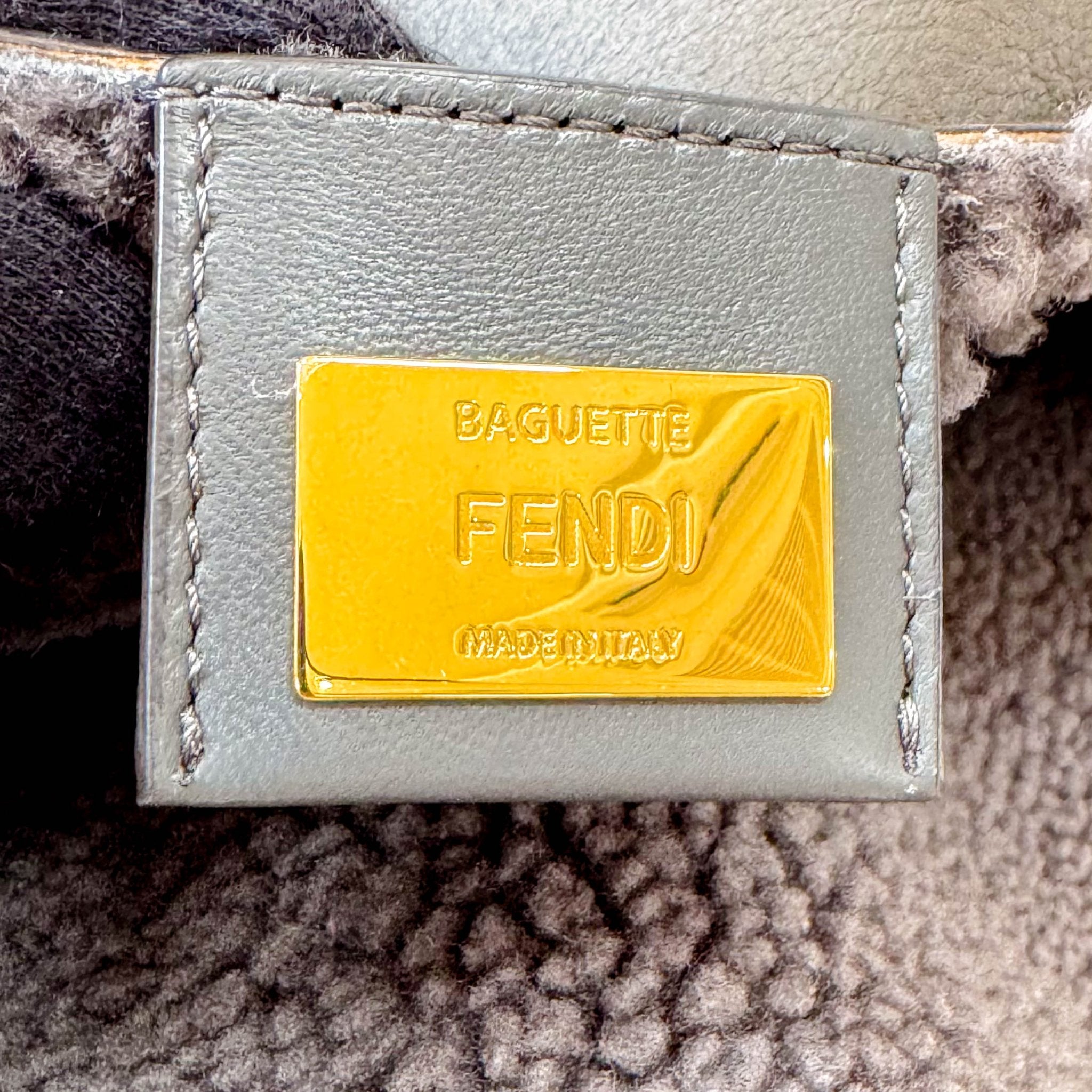 FENDI Baguette Grey Leather Soft Interior Lining Shoulder Bag, in , Sold by HIVE PRELOVED - Shoulder Bags, ,