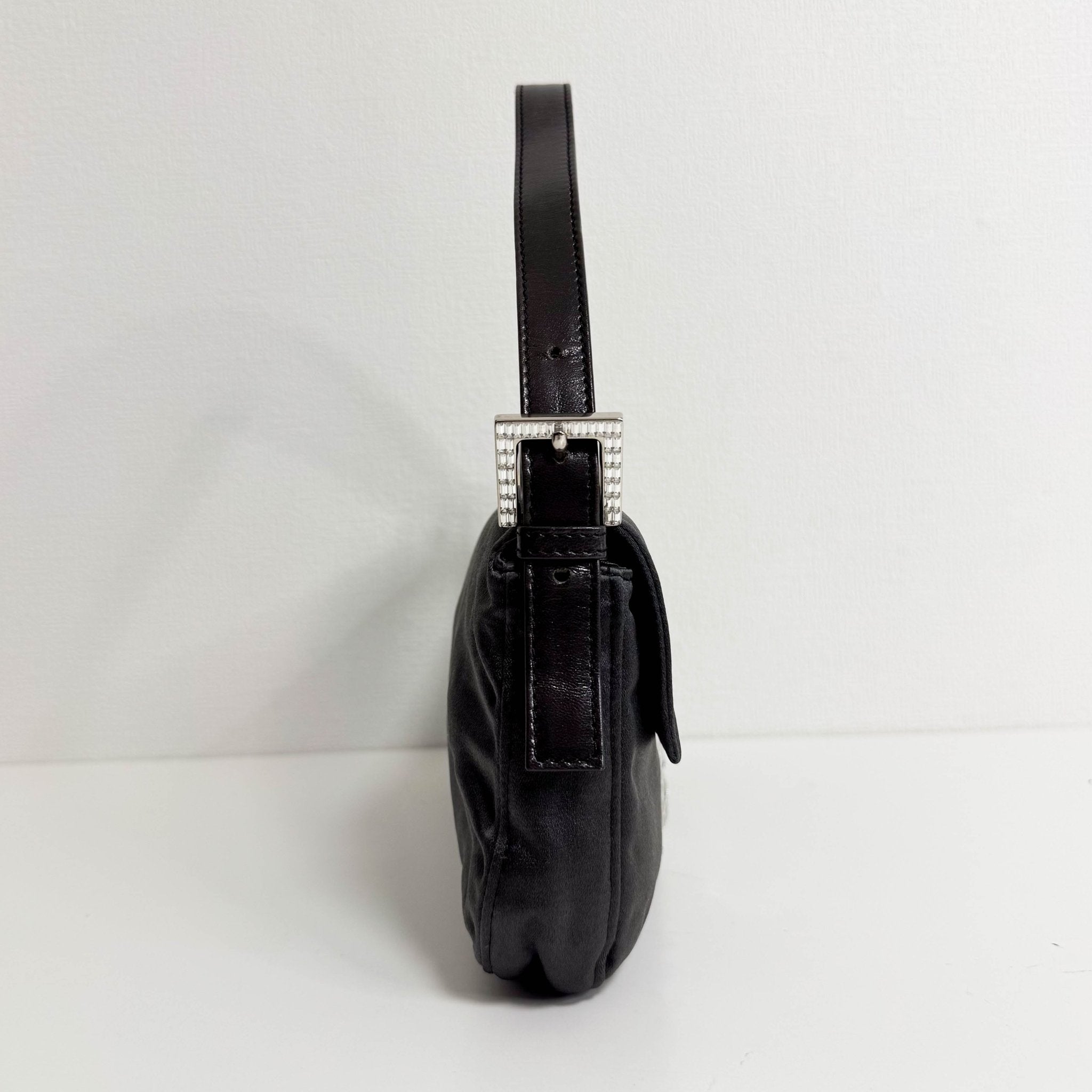 FENDI Baguette Grey Satin Shoulder Bag with Rhinestone Hardware, in , Sold by HIVE PRELOVED - Shoulder Bags, ,