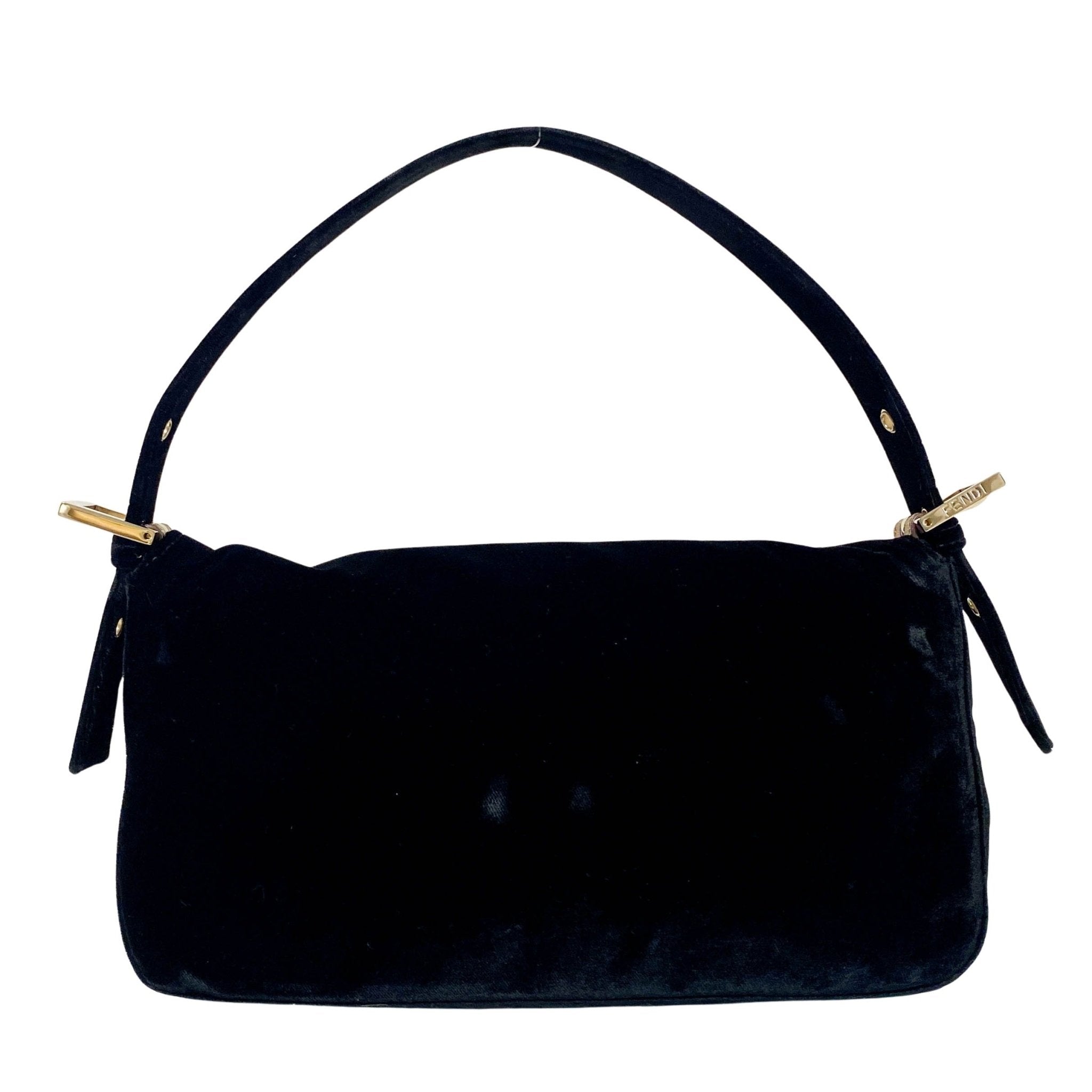 FENDI Baguette in Black Velvet with Gold Metallic Fringing, in , Sold by HIVE PRELOVED - Shoulder Bags, ,
