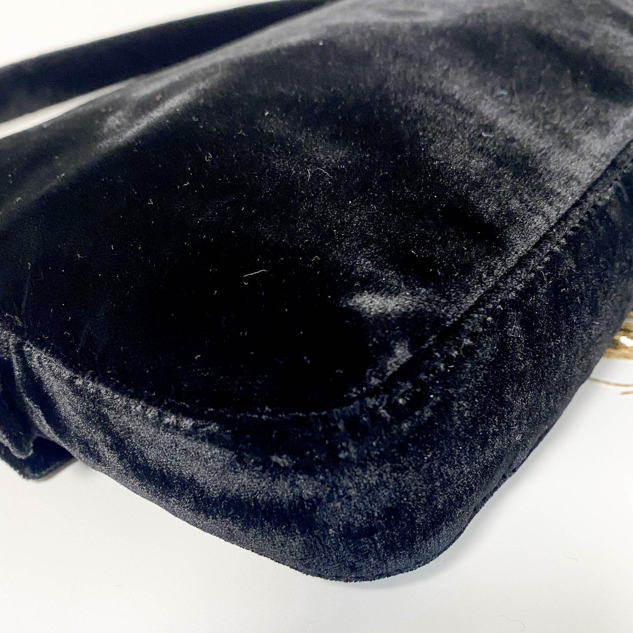 FENDI Baguette in Black Velvet with Gold Metallic Fringing, in , Sold by HIVE PRELOVED - Shoulder Bags, ,