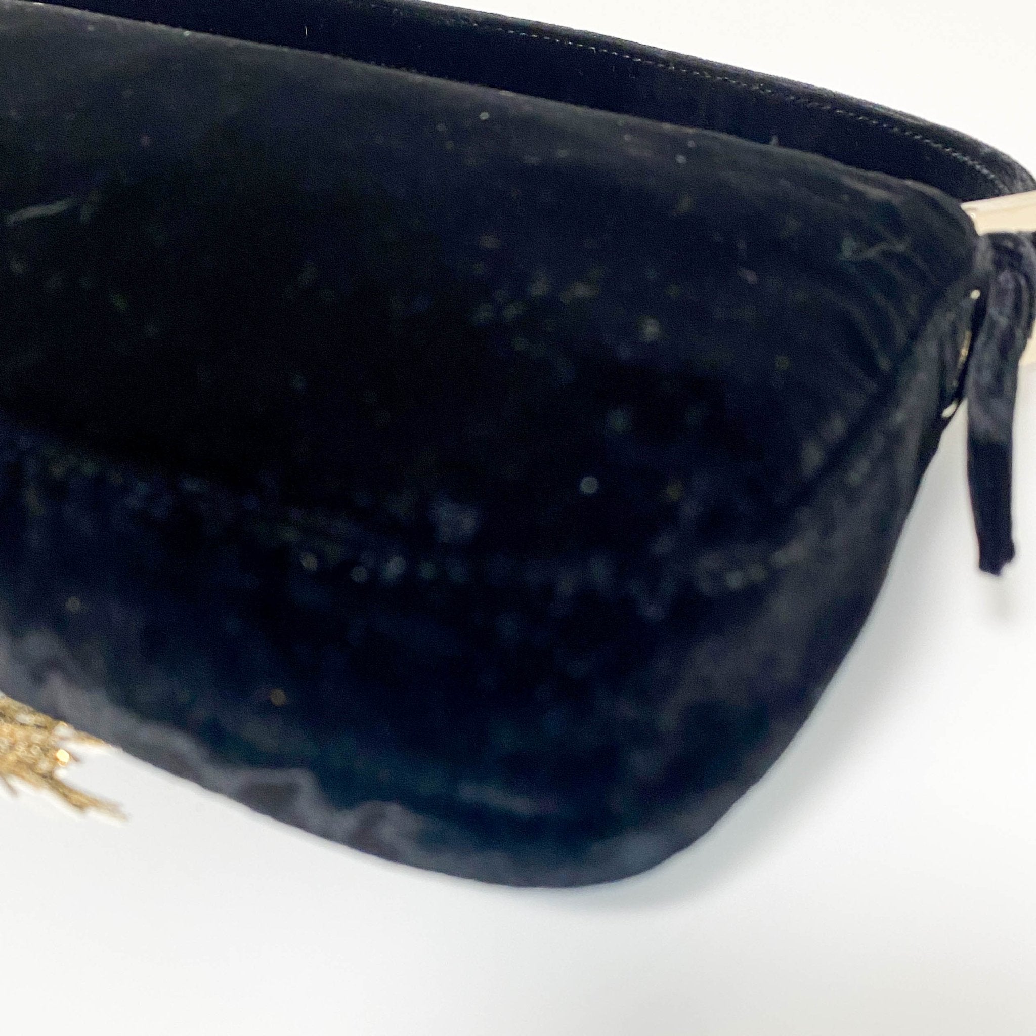 FENDI Baguette in Black Velvet with Gold Metallic Fringing, in , Sold by HIVE PRELOVED - Shoulder Bags, ,