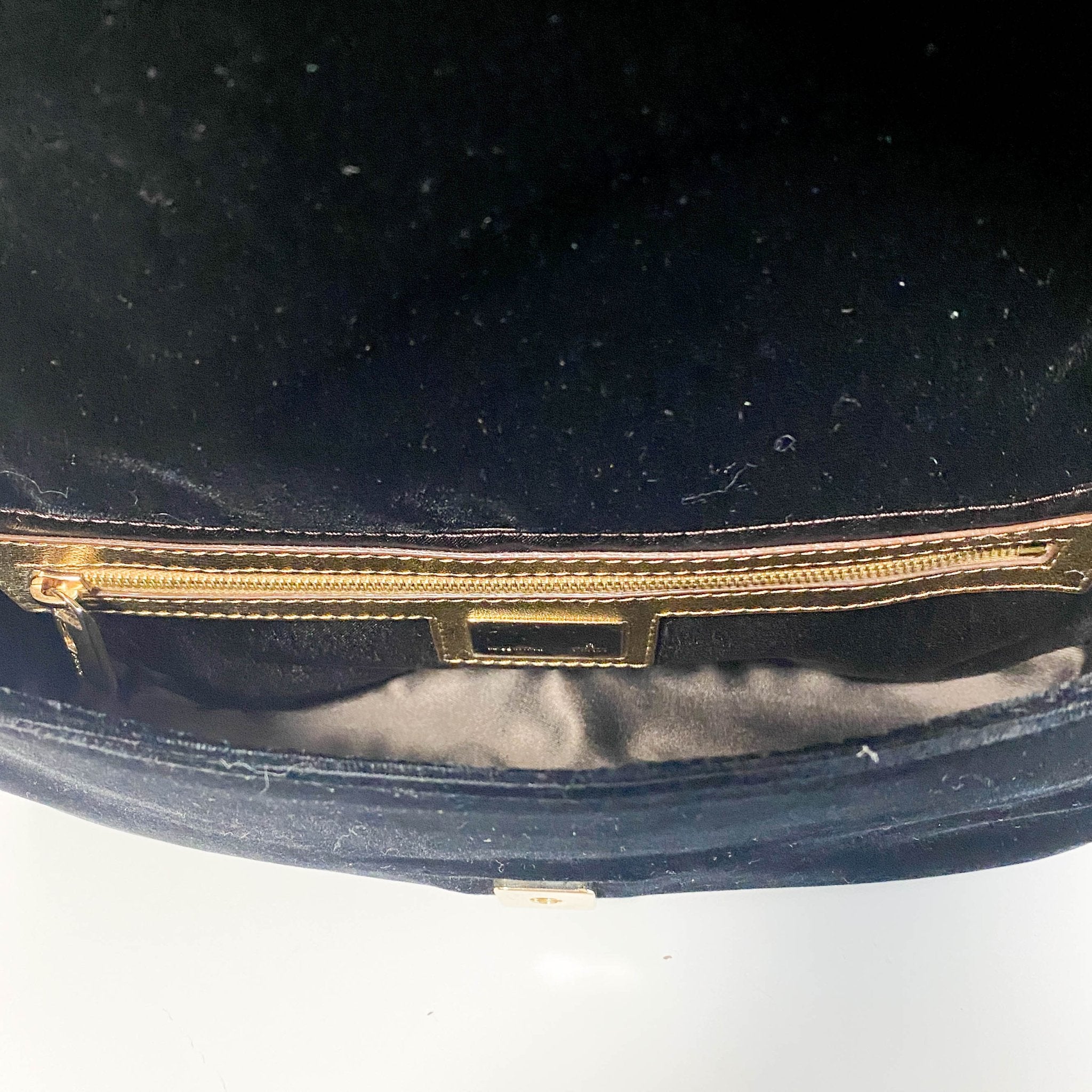 FENDI Baguette in Black Velvet with Gold Metallic Fringing, in , Sold by HIVE PRELOVED - Shoulder Bags, ,