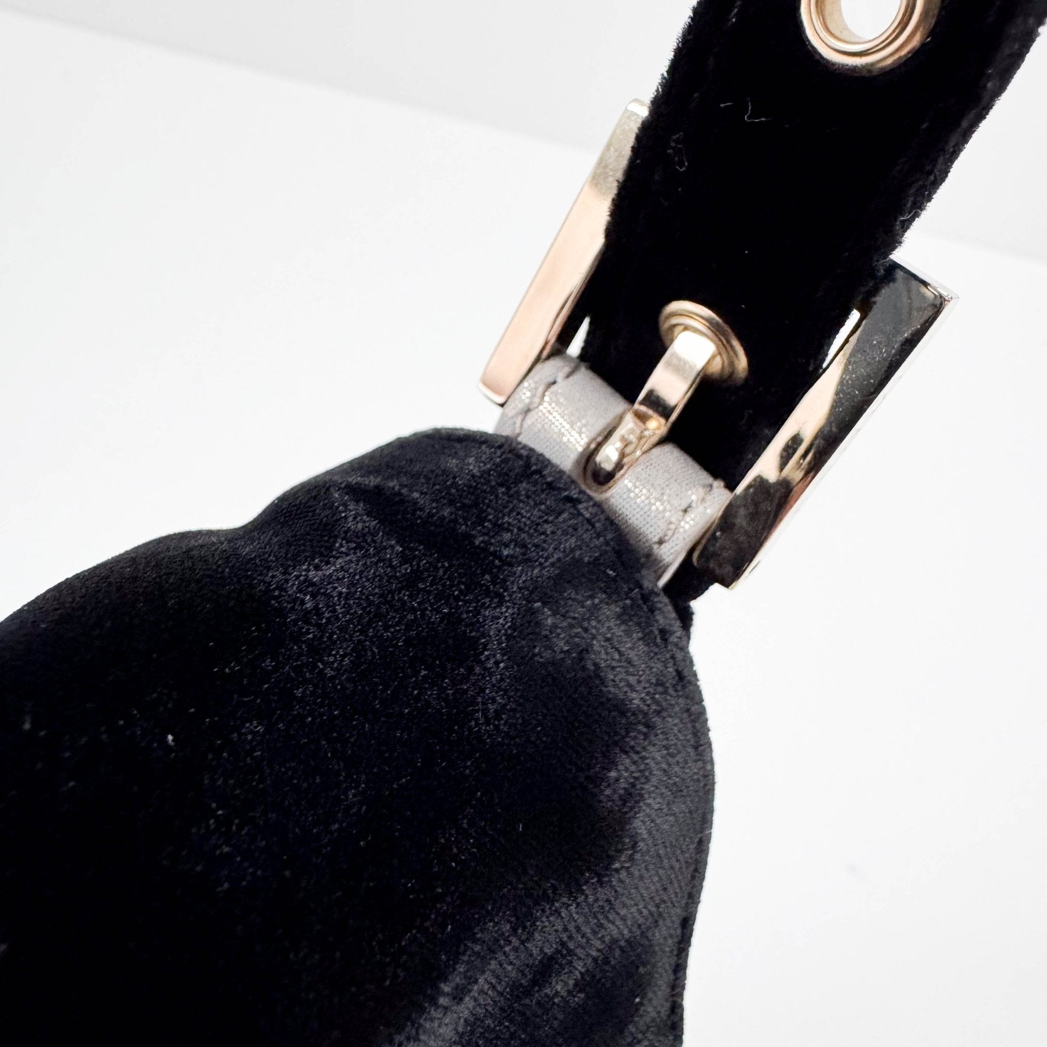 FENDI Baguette in Black Velvet with Gold Metallic Fringing, in , Sold by HIVE PRELOVED - Shoulder Bags, ,