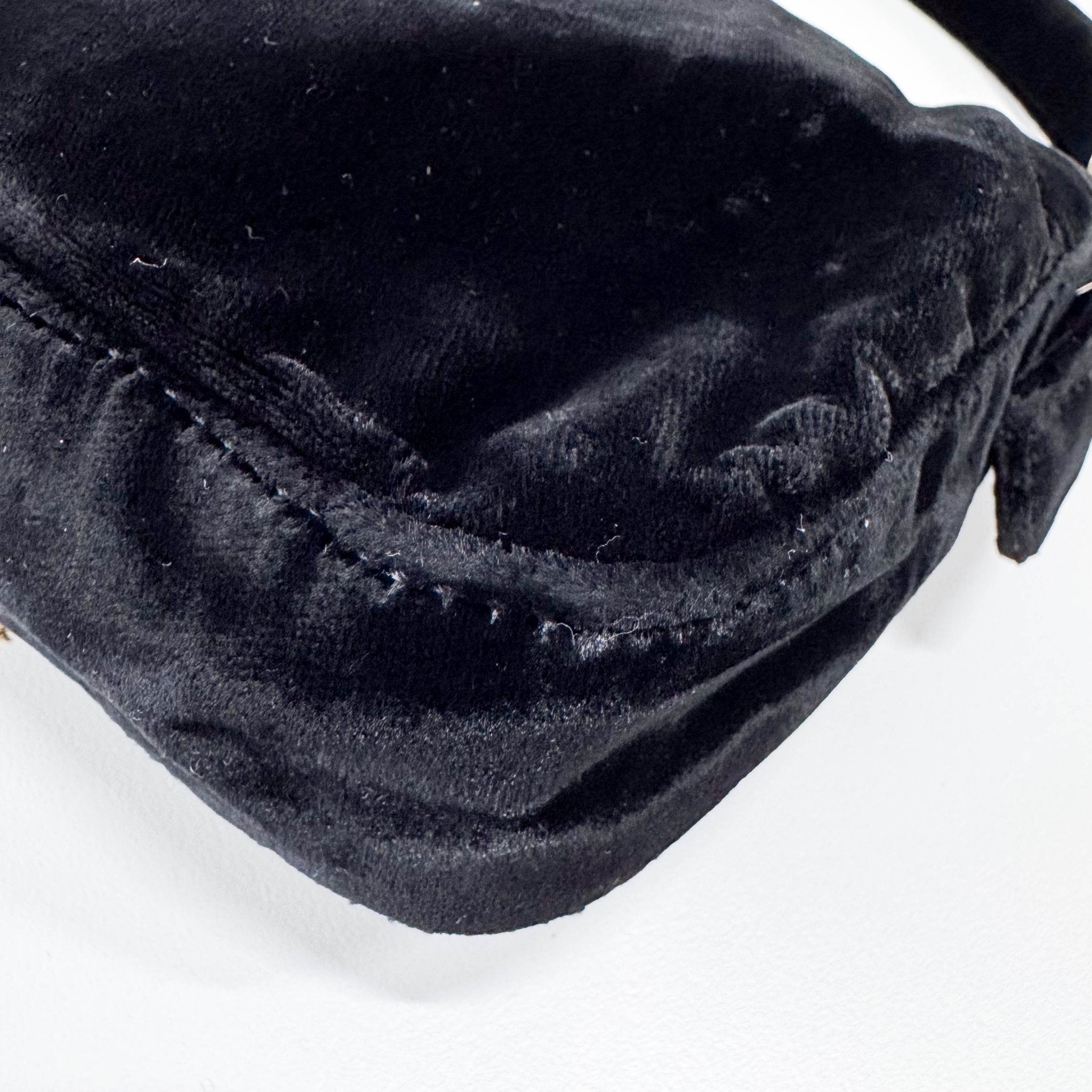 FENDI Baguette in Black Velvet with Gold Metallic Fringing, in , Sold by HIVE PRELOVED - Shoulder Bags, ,