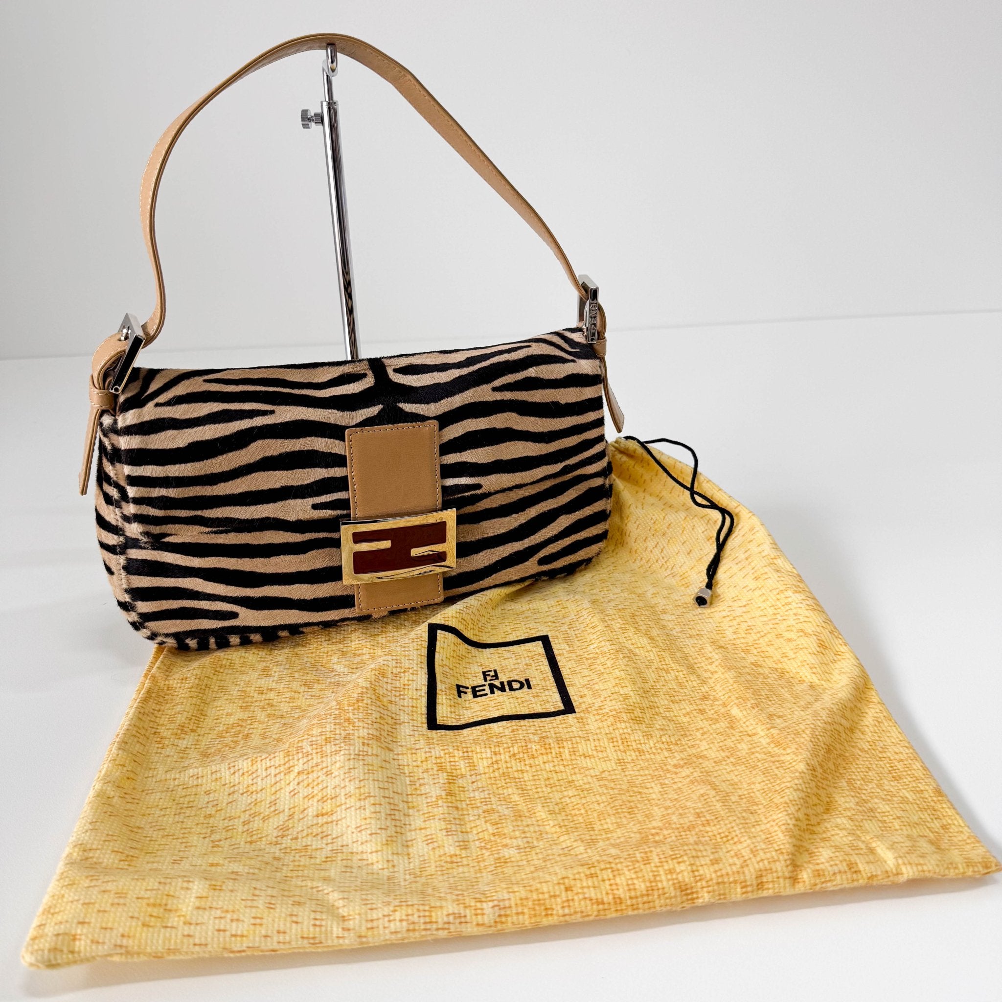 FENDI Baguette in Zebra Printed Pony Hair Shoulder Bag, in , Sold by HIVE PRELOVED - Shoulder Bags, ,