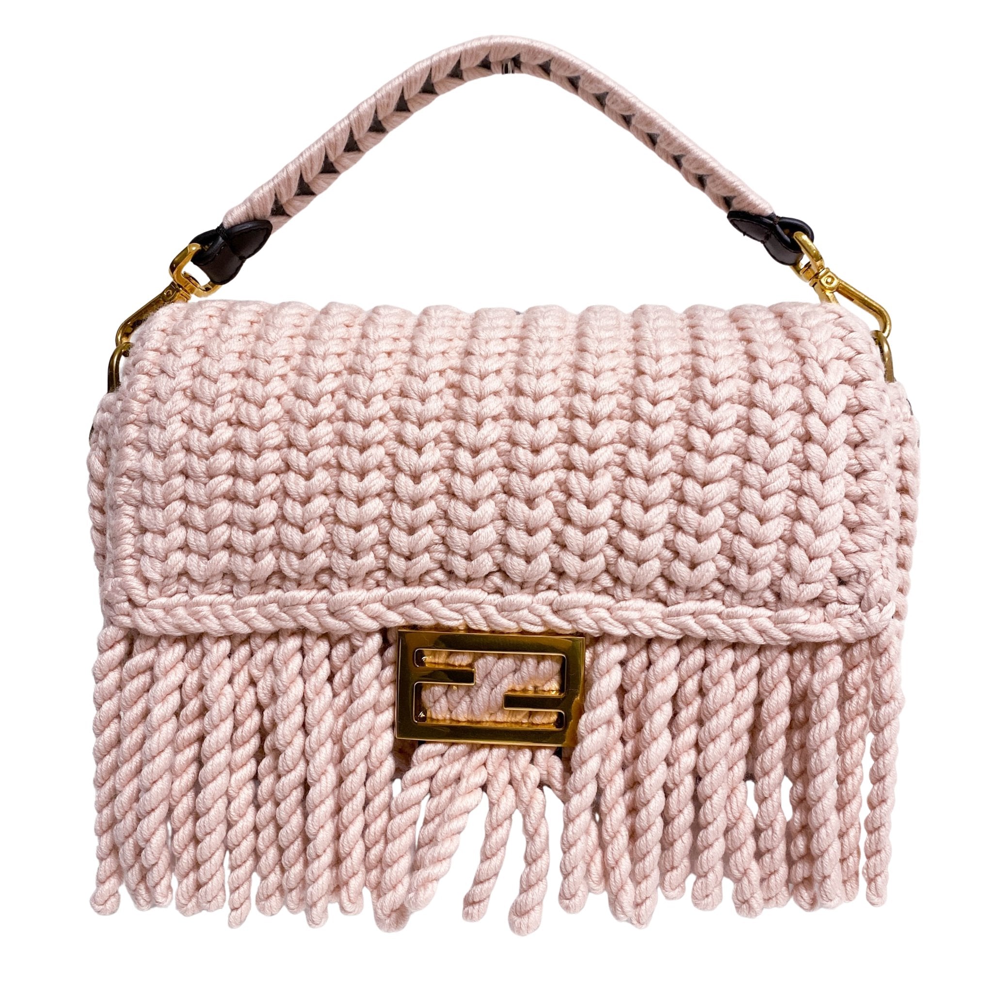 FENDI Baguette Knit Pink Shoulder Bag, in , Sold by HIVE PRELOVED - Handle Bags, Shoulder Bags,