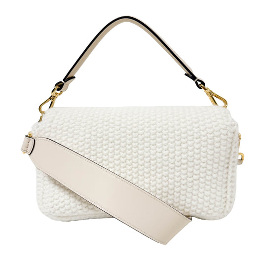 FENDI Baguette Knit White Leather Shouolder Bag, in , Sold by HIVE PRELOVED - Shoulder Bags, ,