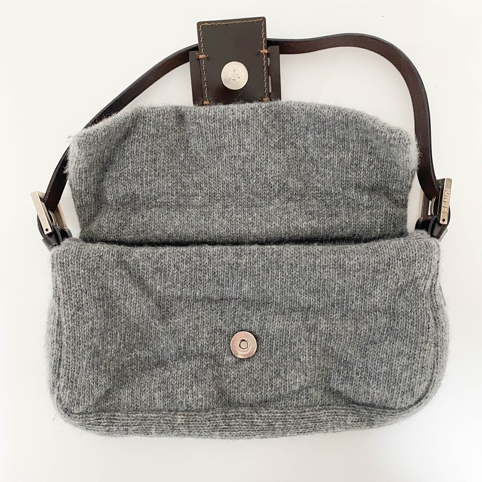 FENDI Baguette Knit Wool Grey Shoulder Bag – HIVE PRELOVED