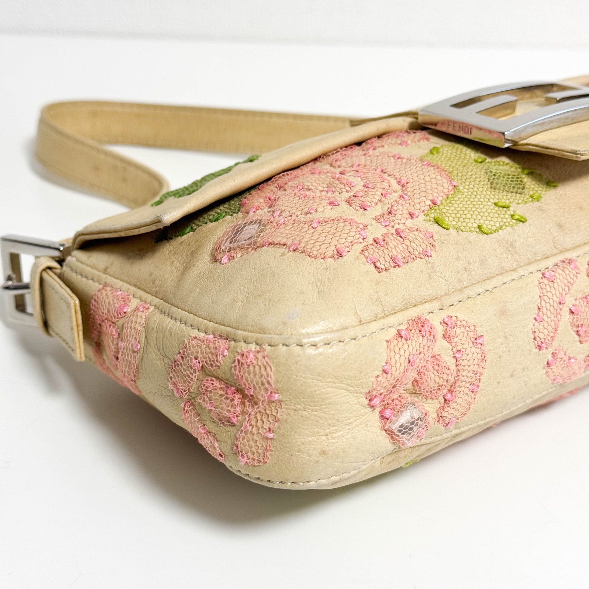 FENDI Baguette Leather Flower Embroidered, in , Sold by HIVE PRELOVED - Shoulder Bags, ,