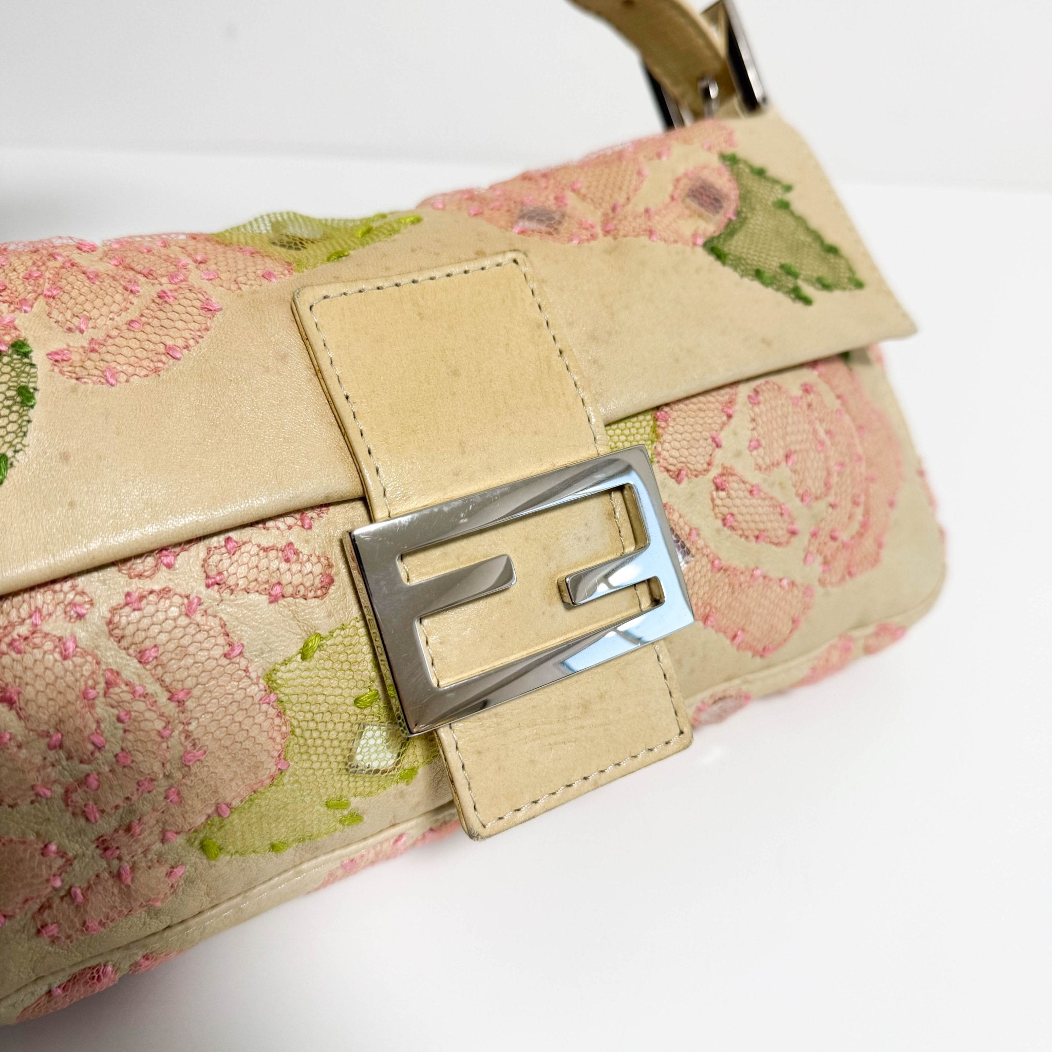FENDI Baguette Leather Flower Embroidered, in , Sold by HIVE PRELOVED - Shoulder Bags, ,
