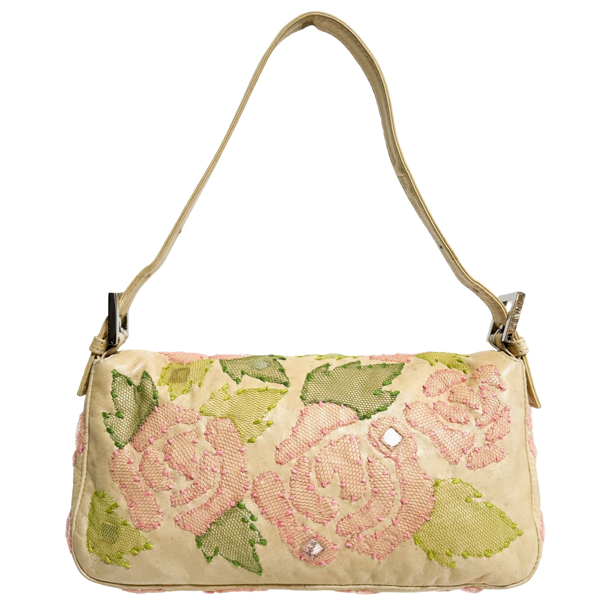 FENDI Baguette Leather Flower Embroidered, in , Sold by HIVE PRELOVED - Shoulder Bags, ,