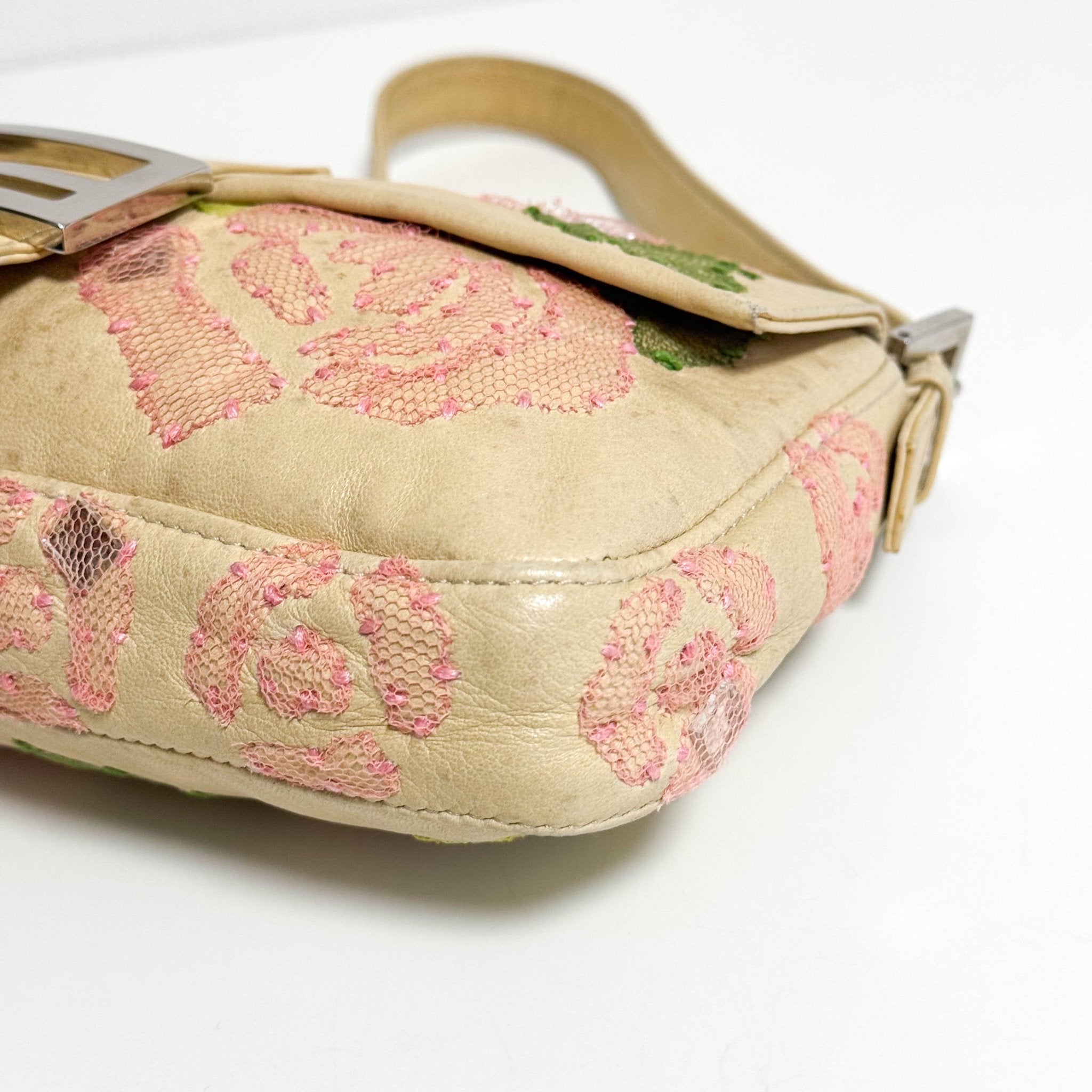 FENDI Baguette Leather Flower Embroidered, in , Sold by HIVE PRELOVED - Shoulder Bags, ,