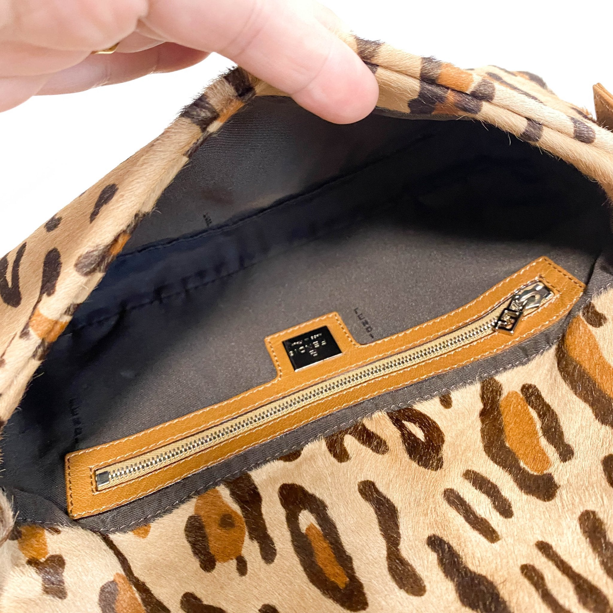 FENDI Baguette Leopard Pony Hair Shoulder Bag, in , Sold by HIVE PRELOVED - Shoulder Bags, ,