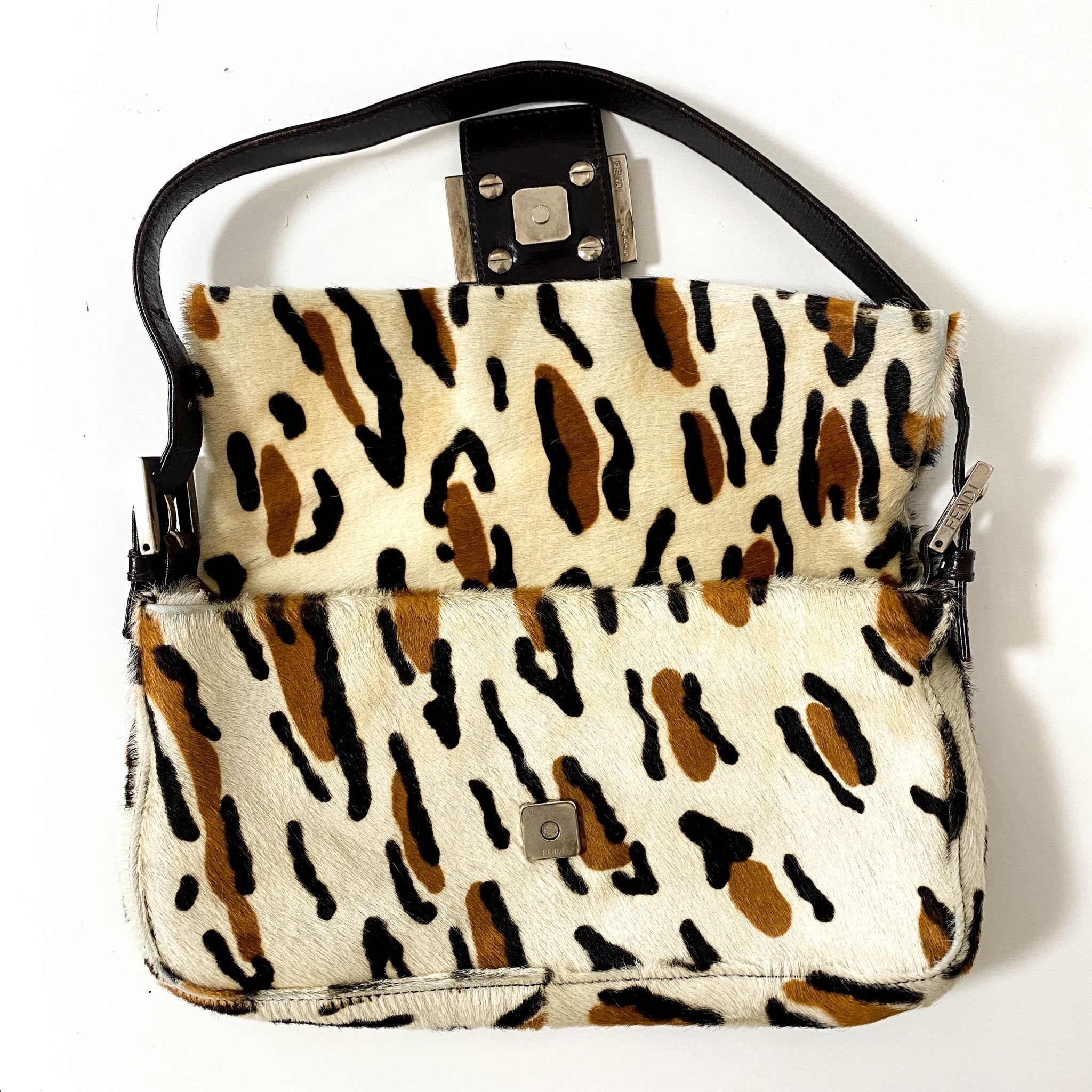 FENDI Baguette Leopard Print Pony Hair Shoulder Bag, in , Sold by HIVE PRELOVED - Shoulder Bags, ,