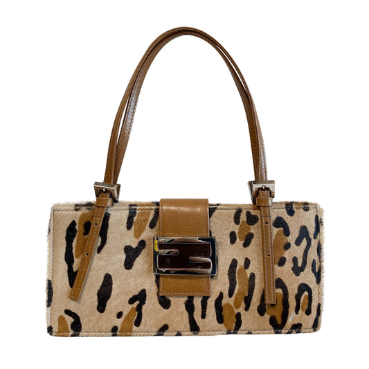 FENDI Baguette Leopard Print Pony Hair Shoulder Bag, in , Sold by HIVE PRELOVED - Shoulder Bags, ,
