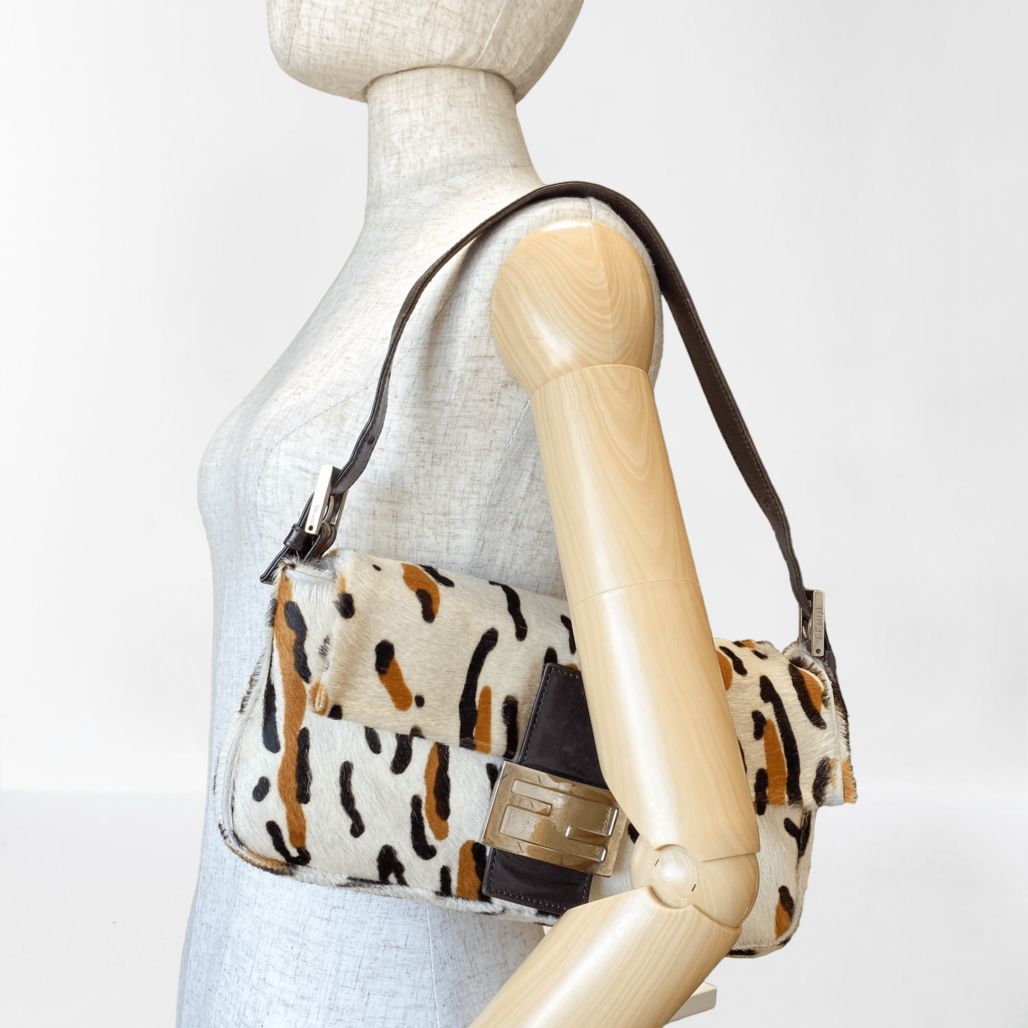 FENDI Baguette Leopard Print Pony Hair Shoulder Bag, in , Sold by HIVE PRELOVED - Shoulder Bags, ,