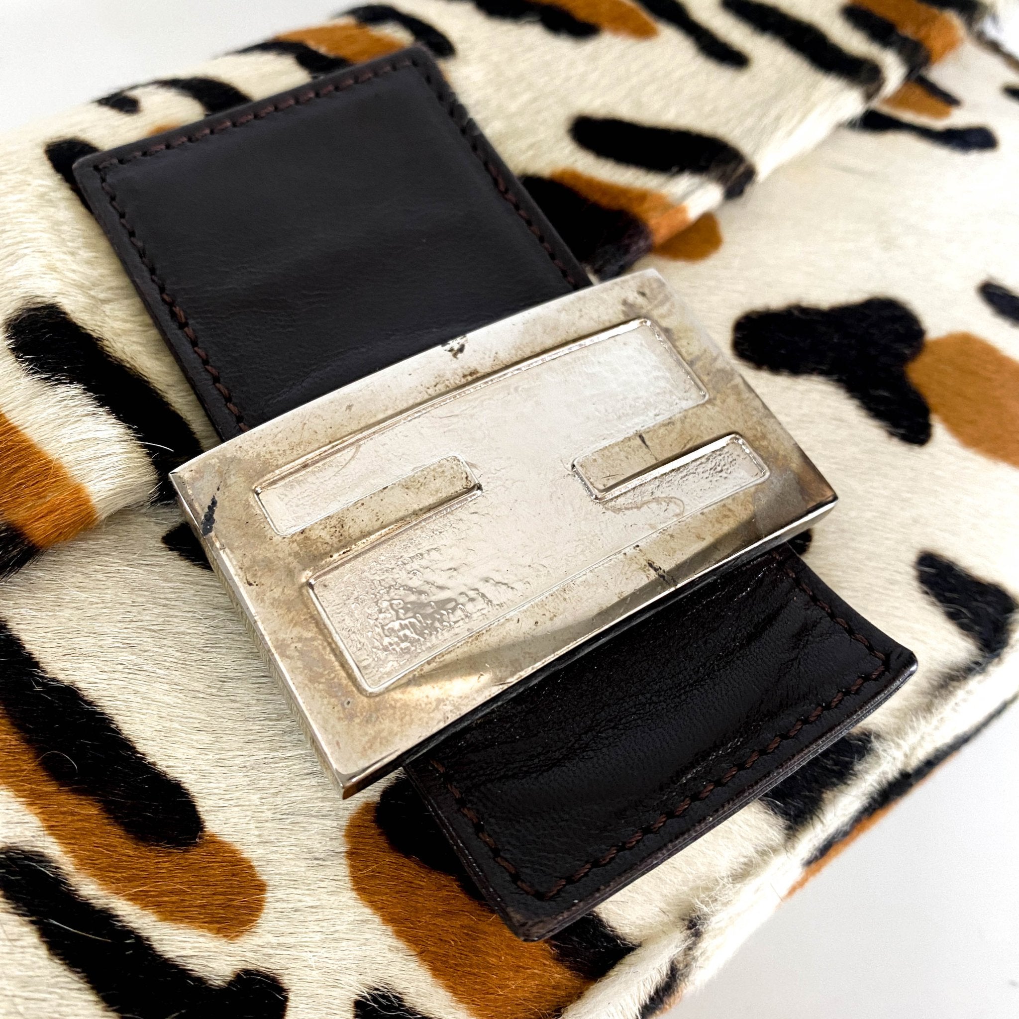 FENDI Baguette Leopard Print Pony Hair Shoulder Bag, in , Sold by HIVE PRELOVED - Shoulder Bags, ,