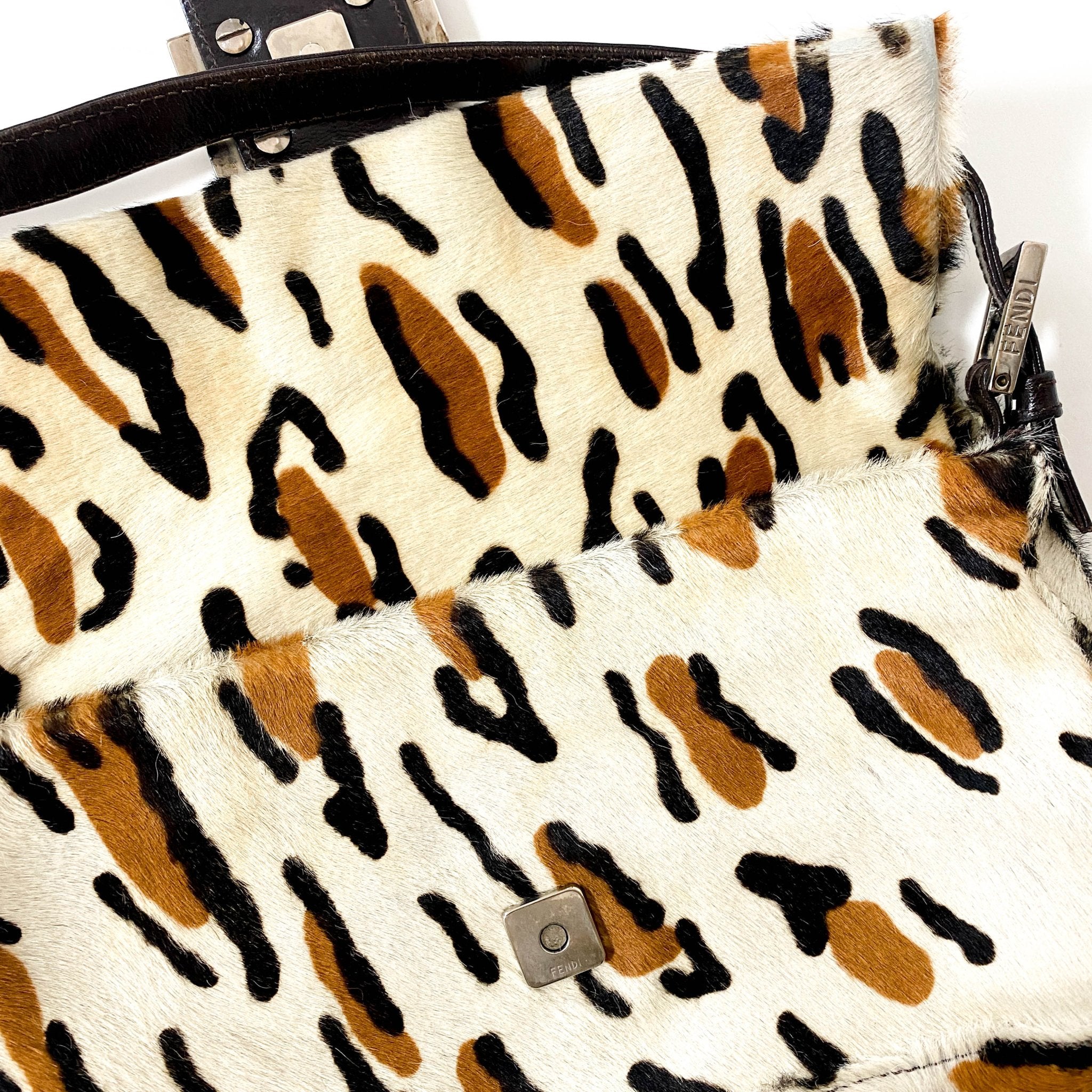 FENDI Baguette Leopard Print Pony Hair Shoulder Bag, in , Sold by HIVE PRELOVED - Shoulder Bags, ,
