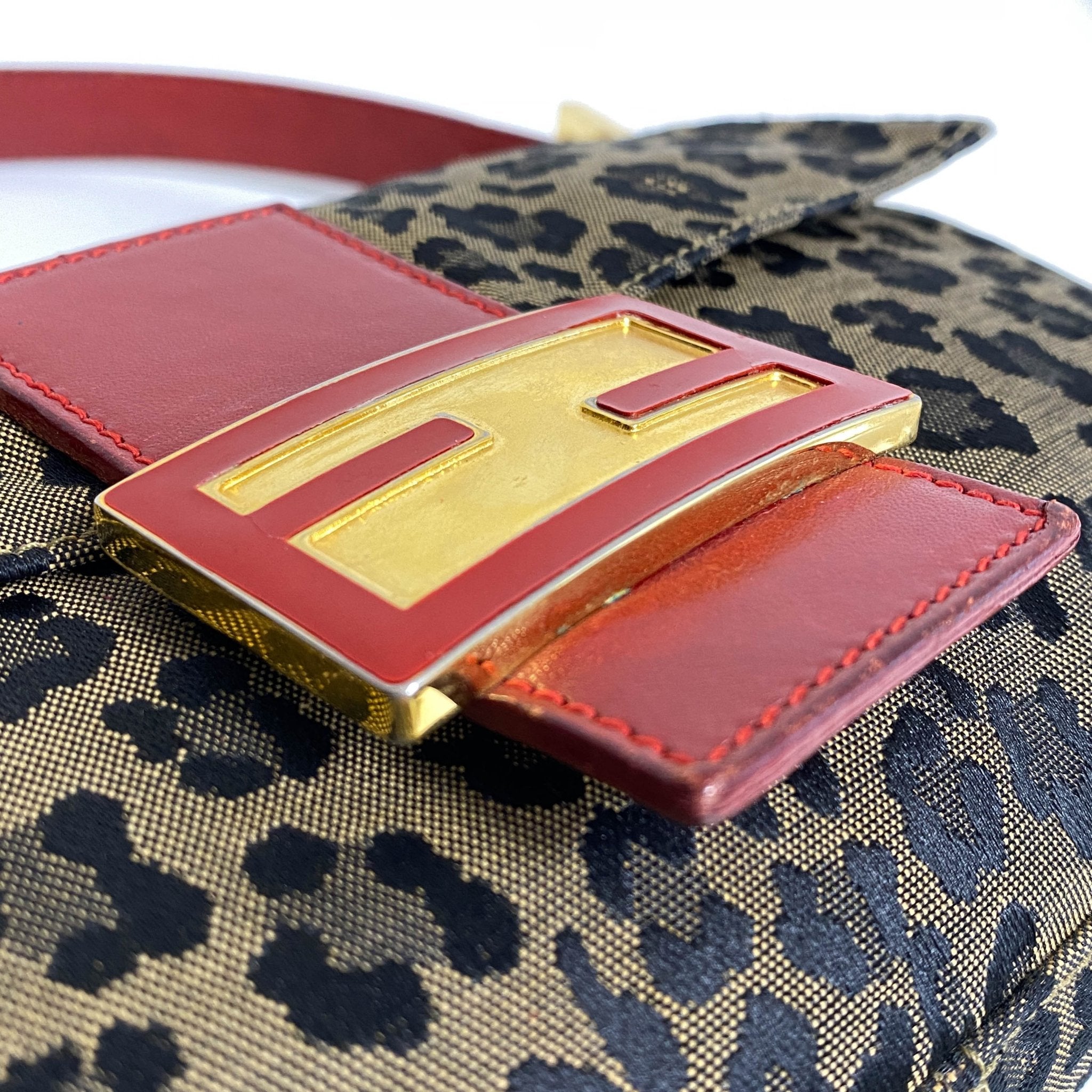 FENDI Baguette Leopard Print Red Shoulder Bag, in , Sold by HIVE PRELOVED - Shoulder Bags, ,