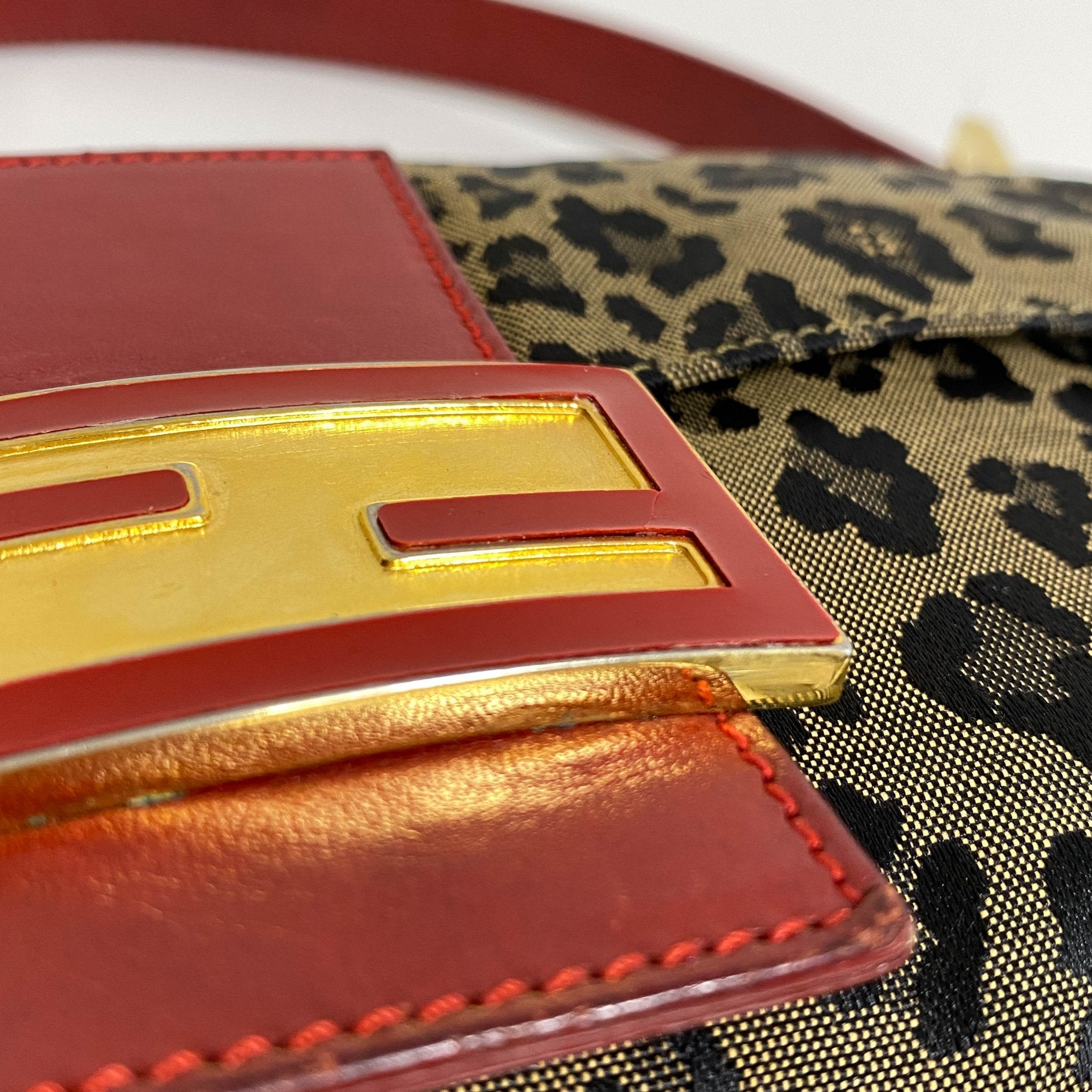 FENDI Baguette Leopard Print Red Shoulder Bag, in , Sold by HIVE PRELOVED - Shoulder Bags, ,