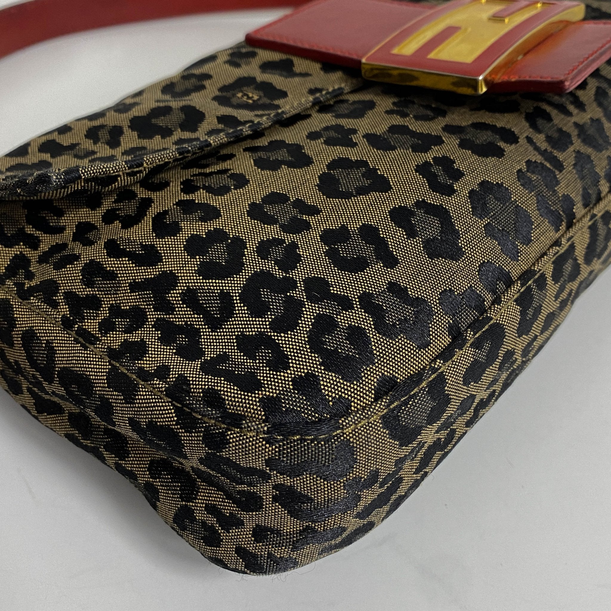 FENDI Baguette Leopard Print Red Shoulder Bag, in , Sold by HIVE PRELOVED - Shoulder Bags, ,