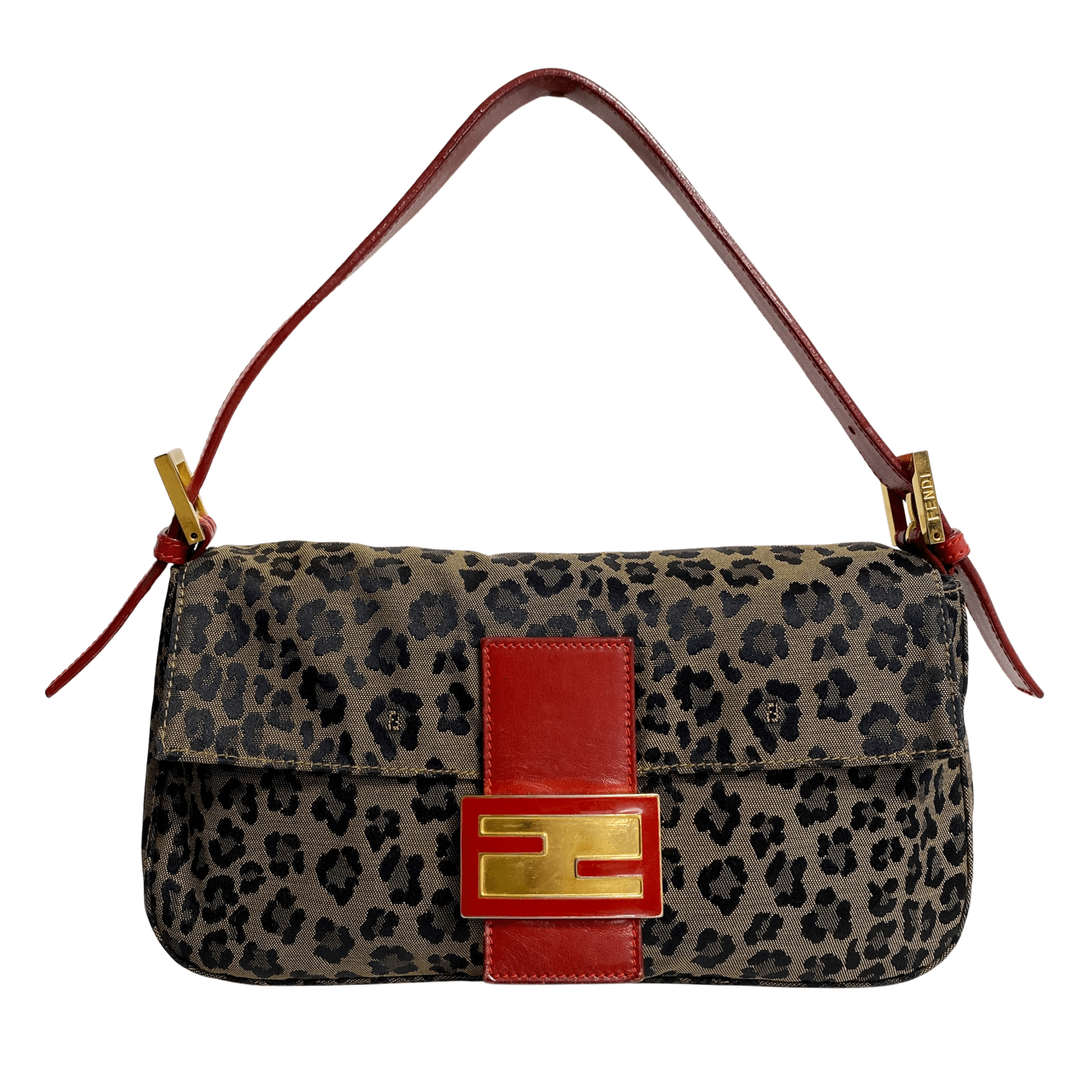 FENDI Baguette Leopard Print Red Shoulder Bag, in , Sold by HIVE PRELOVED - Shoulder Bags, ,