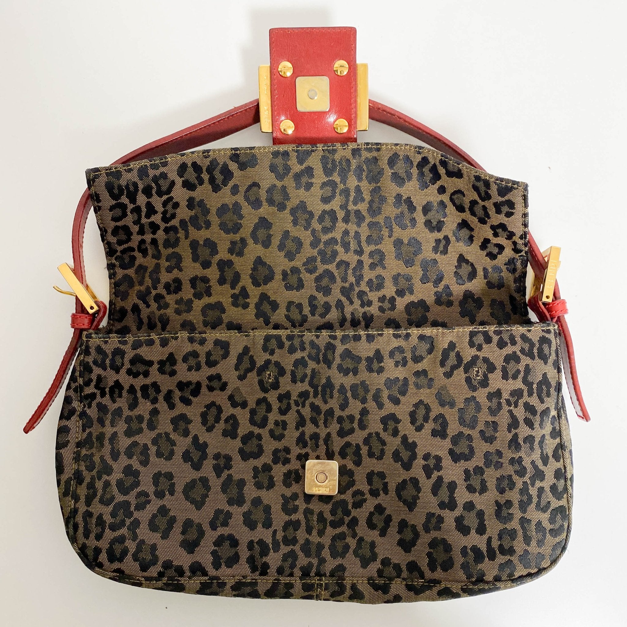 FENDI Baguette Leopard Print Red Shoulder Bag, in , Sold by HIVE PRELOVED - Shoulder Bags, ,