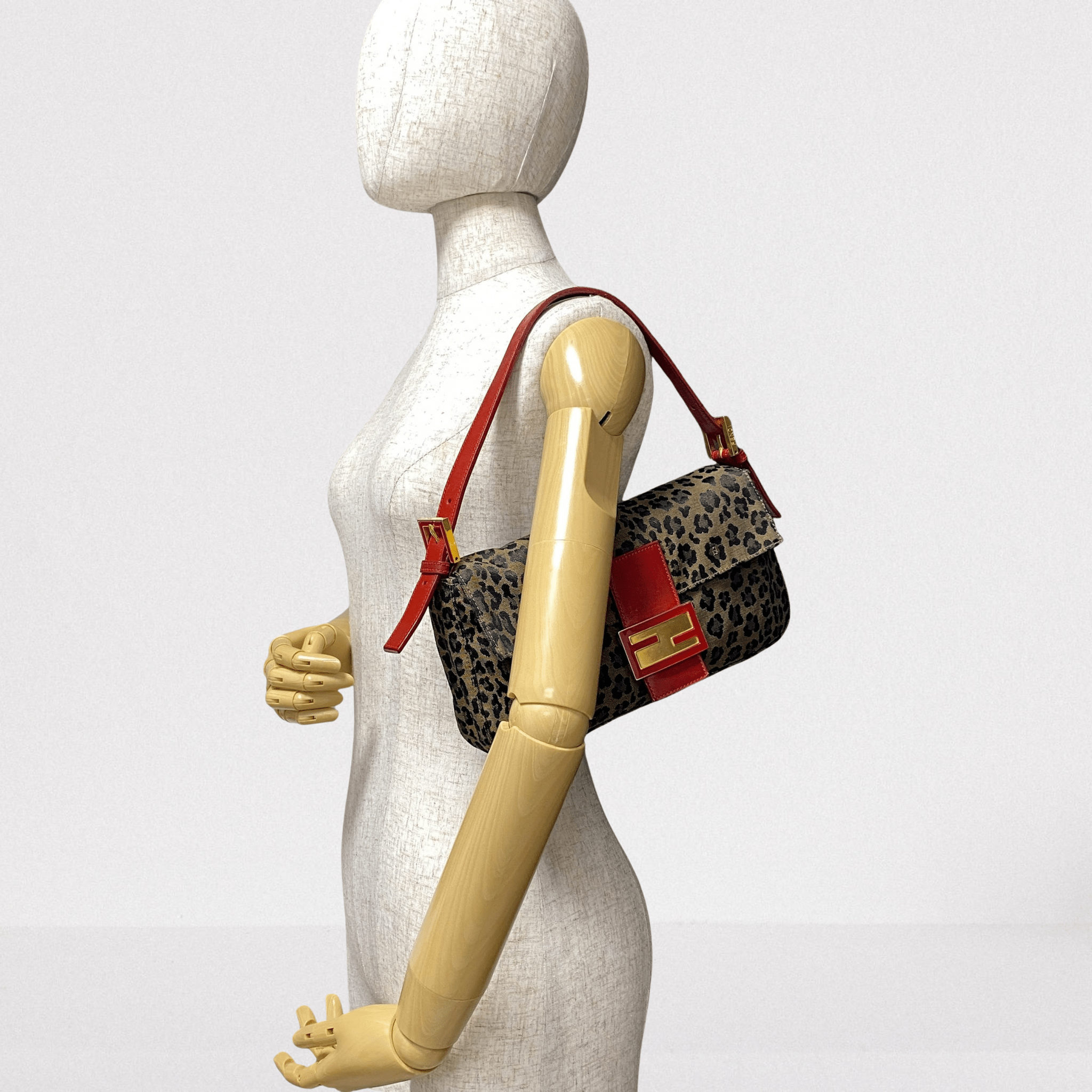 FENDI Baguette Leopard Print Red Shoulder Bag, in , Sold by HIVE PRELOVED - Shoulder Bags, ,