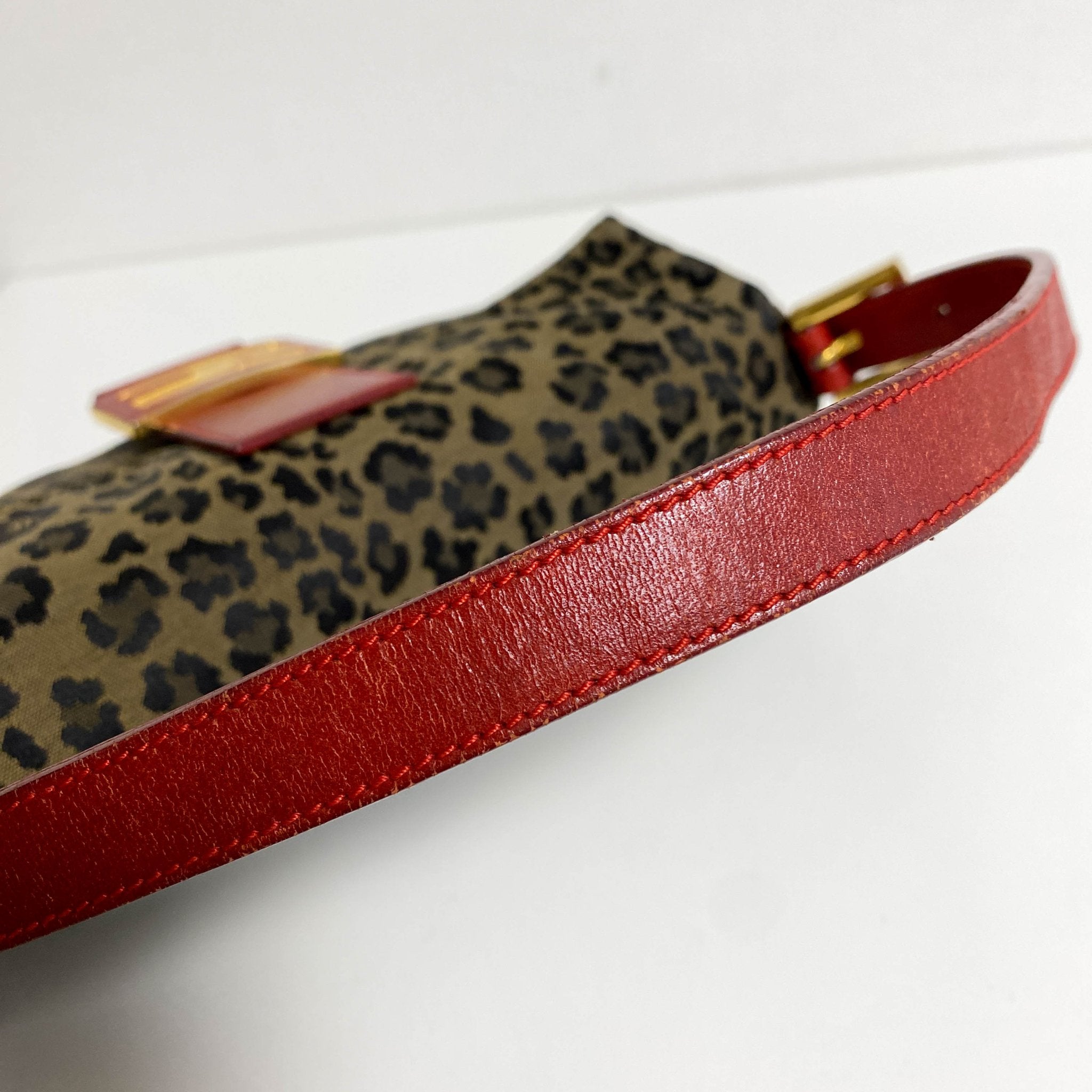 FENDI Baguette Leopard Print Red Shoulder Bag, in , Sold by HIVE PRELOVED - Shoulder Bags, ,