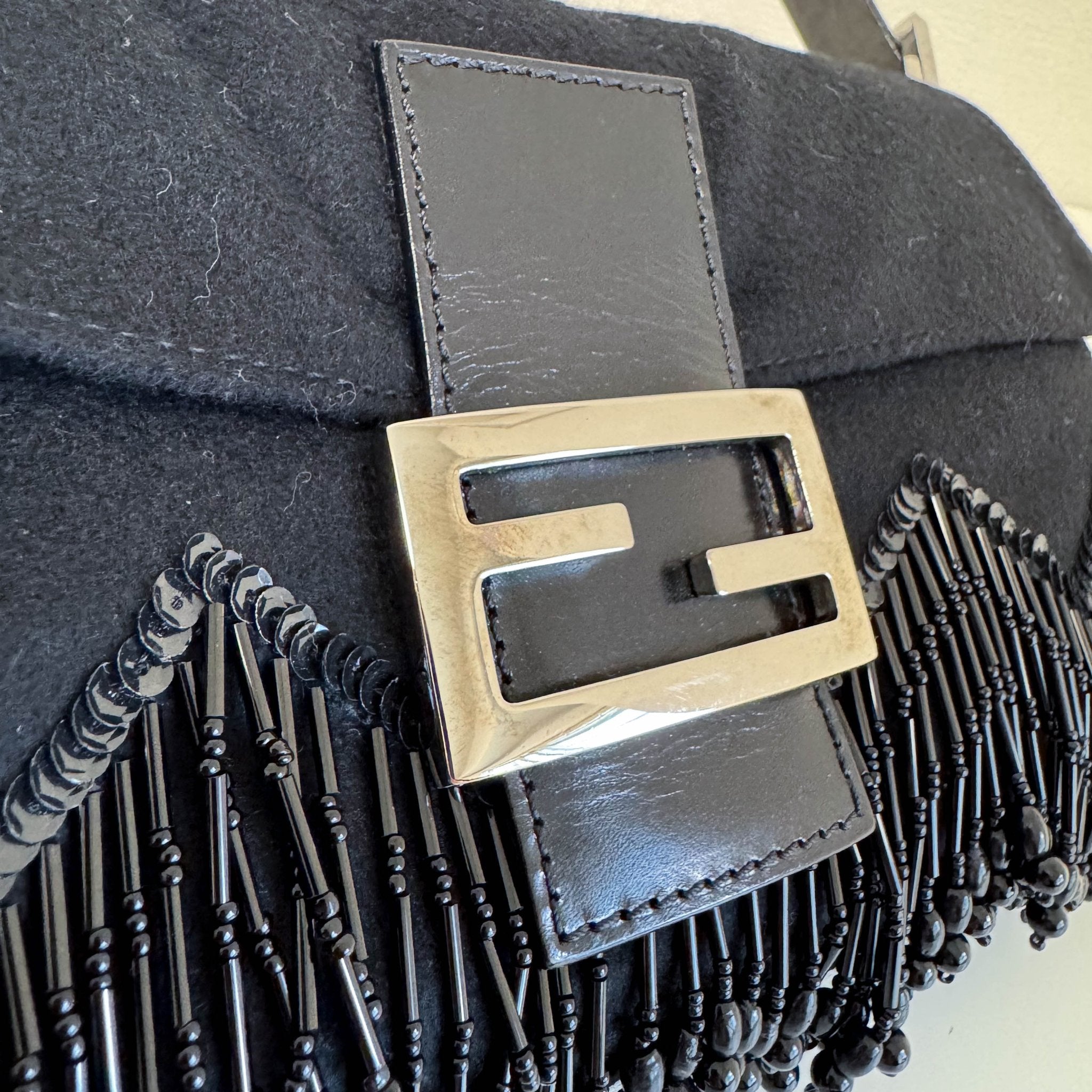 FENDI Baguette Limited Edition Black Cashmere and Beaded Shoulder Bag, in , Sold by HIVE PRELOVED - Shoulder Bags, ,