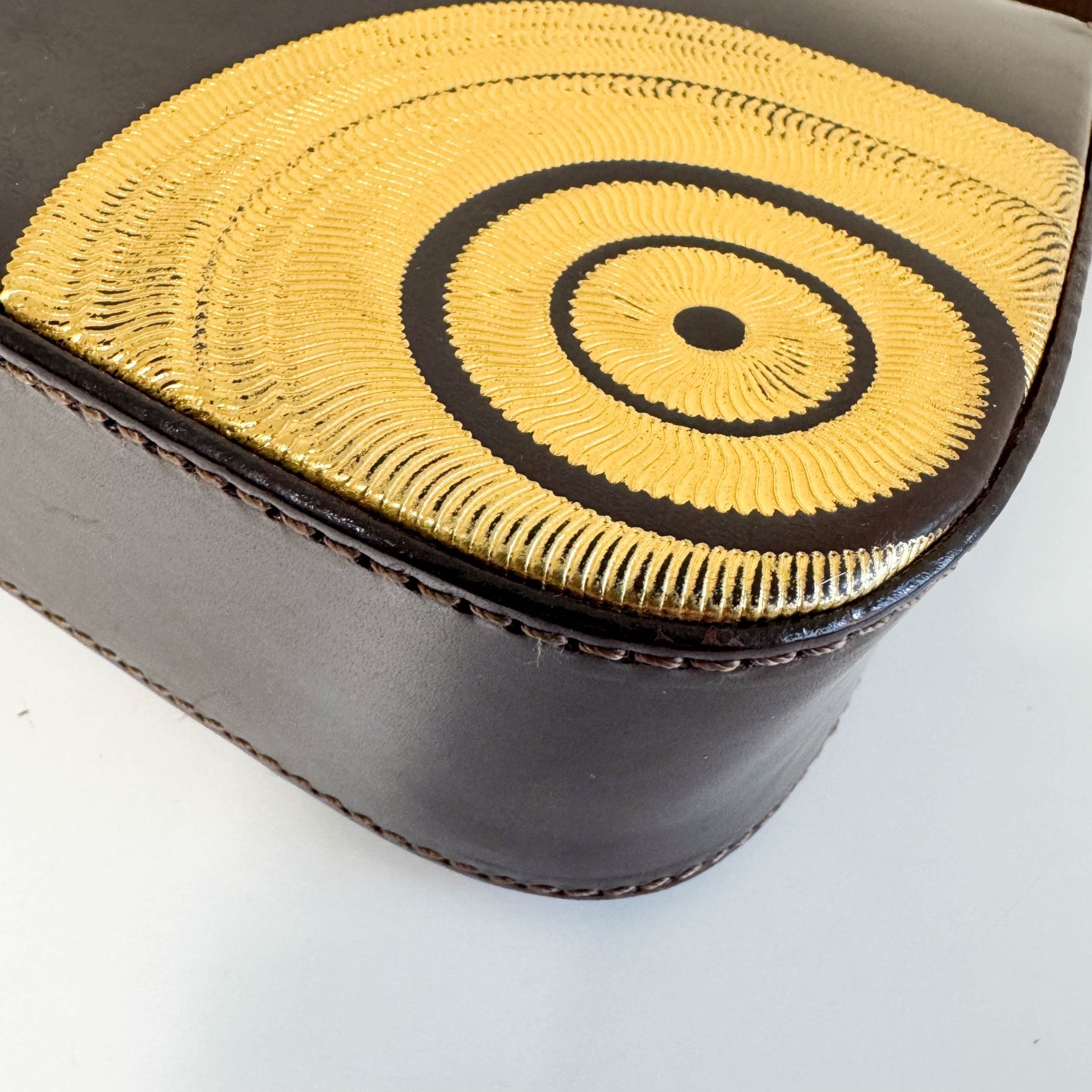 FENDI Baguette Limited Edition Brown Leather Gold Printed Shoulder Bag, in , Sold by HIVE PRELOVED - Shoulder Bags, ,