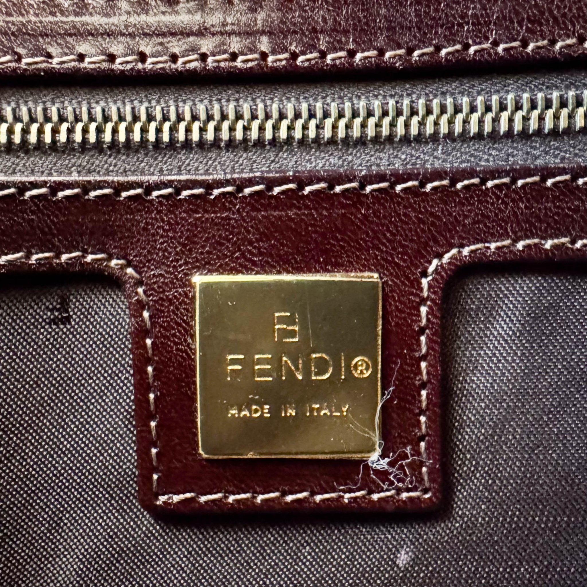 FENDI Baguette Limited Edition Brown Leather Gold Printed Shoulder Bag, in , Sold by HIVE PRELOVED - Shoulder Bags, ,