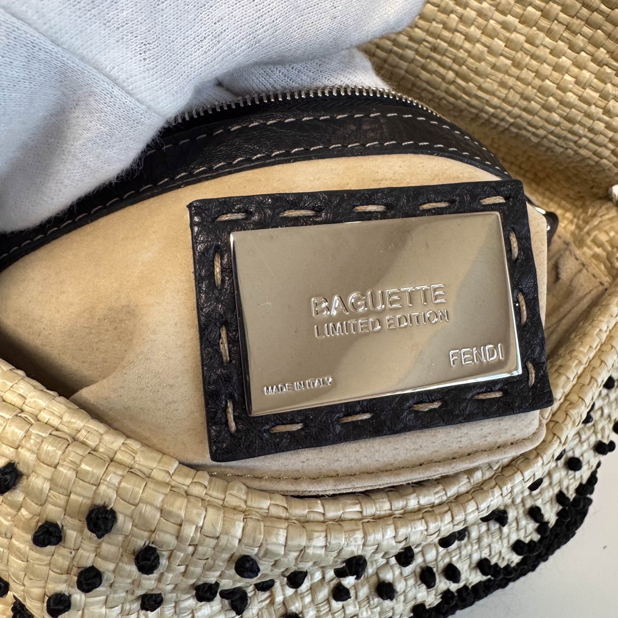 FENDI Baguette Limited Edition Raffia Embroidered Selleria Shoulder Bag, in , Sold by HIVE PRELOVED - Shoulder Bags, ,