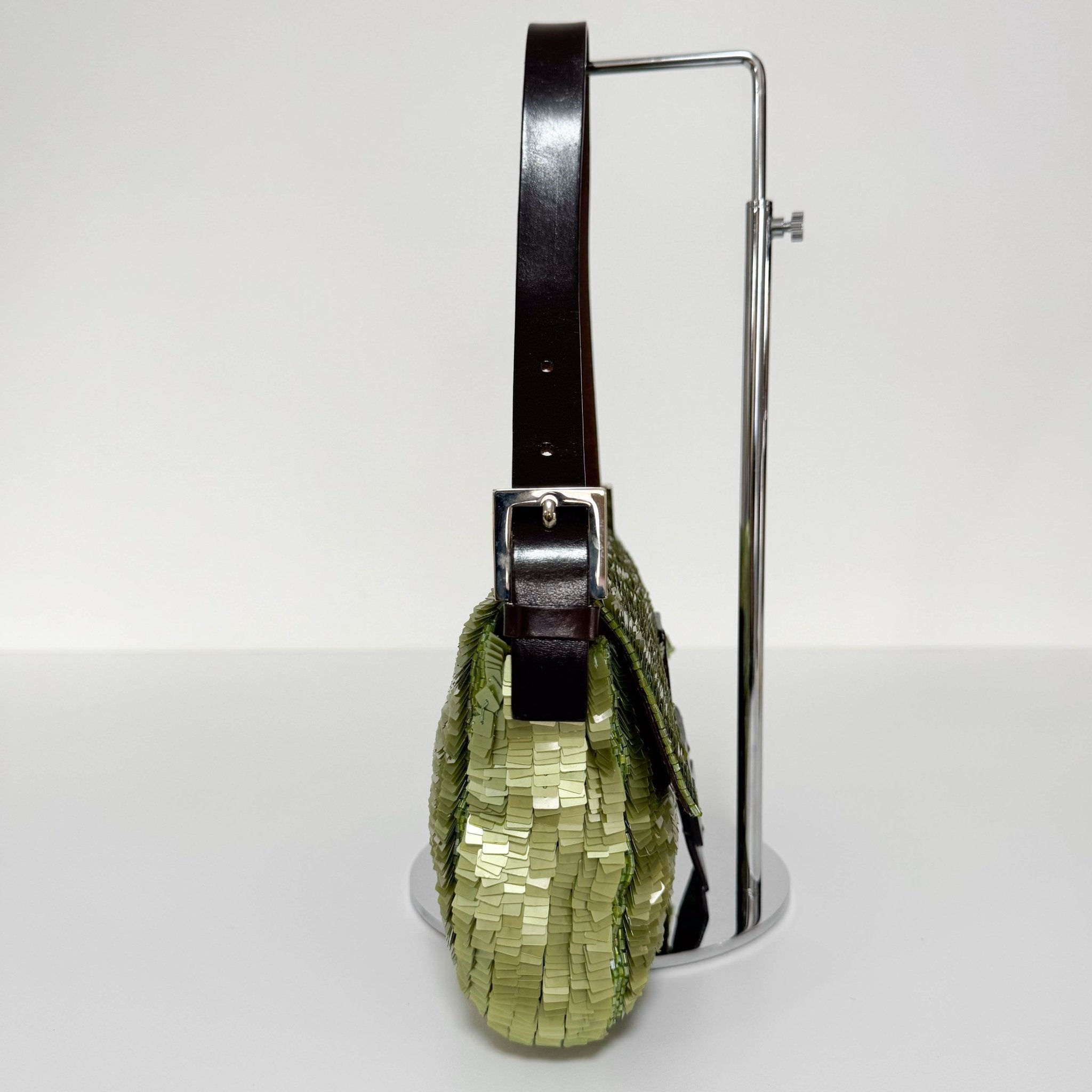 FENDI Baguette Metallic Green Sequin Shoulder Bag, in , Sold by HIVE PRELOVED - Shoulder Bags, ,