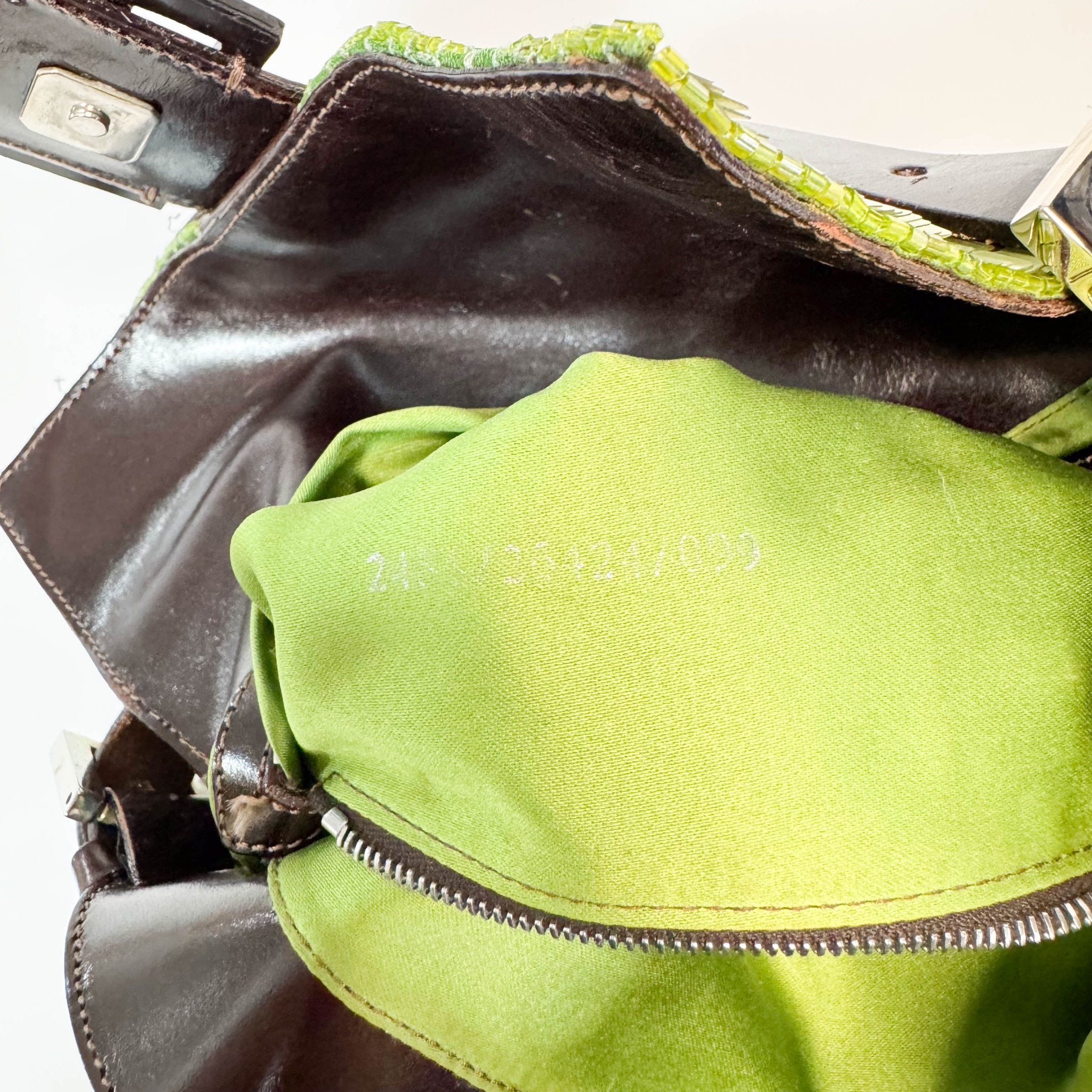 FENDI Baguette Metallic Green Sequin Shoulder Bag, in , Sold by HIVE PRELOVED - Shoulder Bags, ,