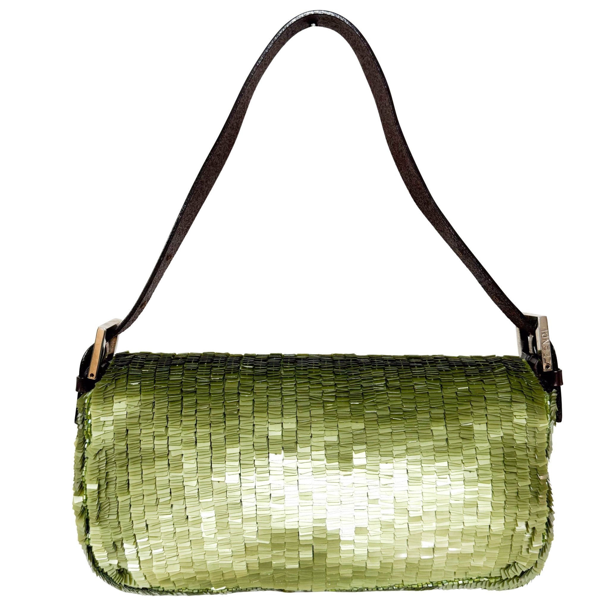 FENDI Baguette Metallic Green Sequin Shoulder Bag, in , Sold by HIVE PRELOVED - Shoulder Bags, ,