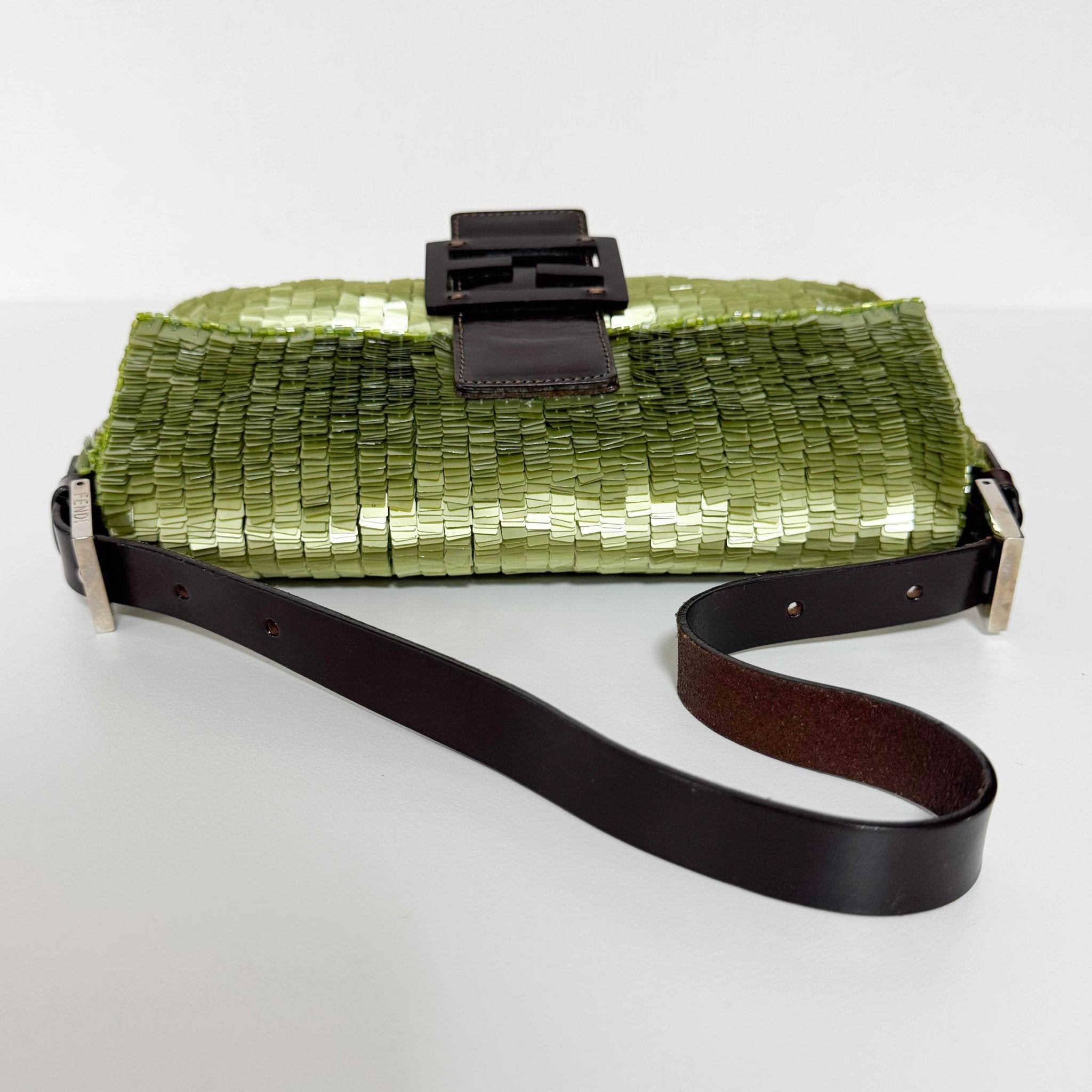 FENDI Baguette Metallic Green Sequin Shoulder Bag, in , Sold by HIVE PRELOVED - Shoulder Bags, ,