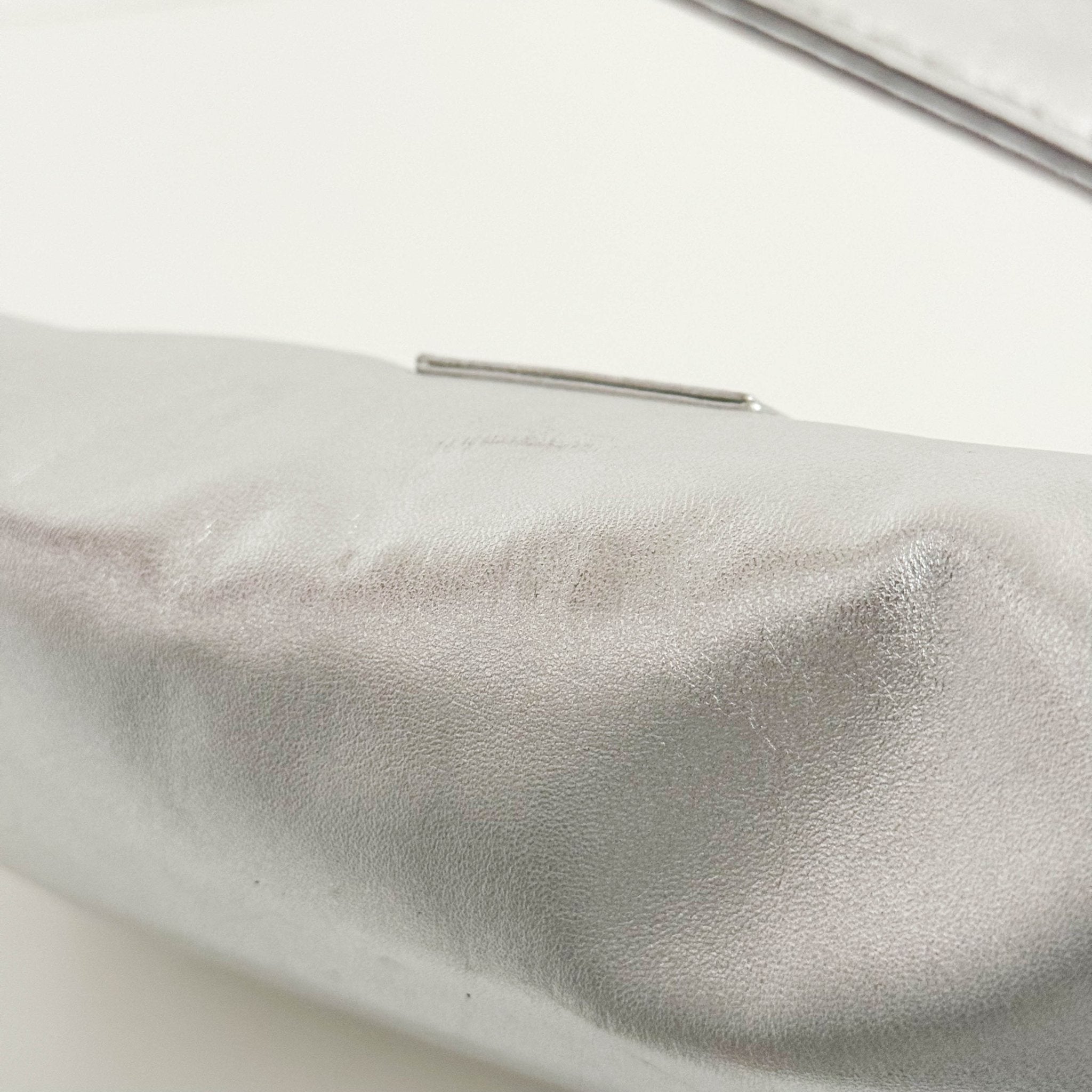 FENDI Baguette Metallic Silver Leather Rhinestone Hardware Shoulder Bag, in , Sold by HIVE PRELOVED - Shoulder Bags, ,