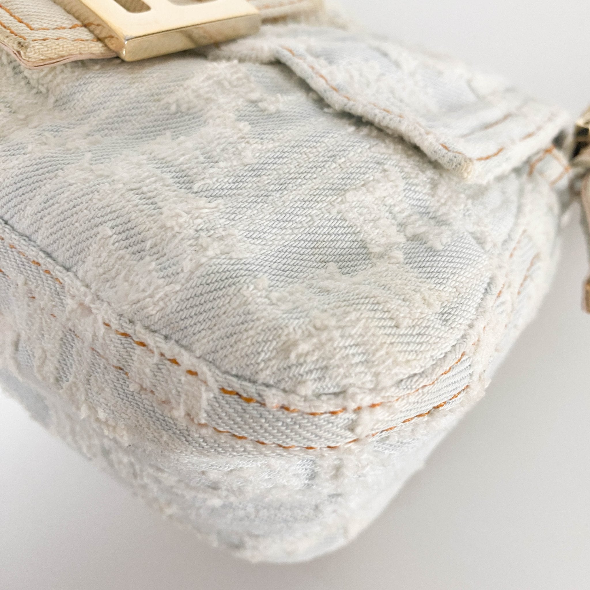 FENDI Baguette Mini Light Blue White Denim / Gold Hardware, in , Sold by HIVE PRELOVED - Mini bags, Shoulder Bags,