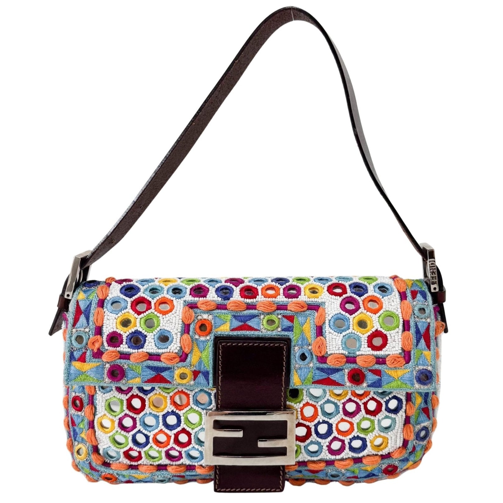FENDI Baguette Multicolor Mirror Beaded Embroidered Shoulder Bag, in , Sold by HIVE PRELOVED - Shoulder Bags, ,