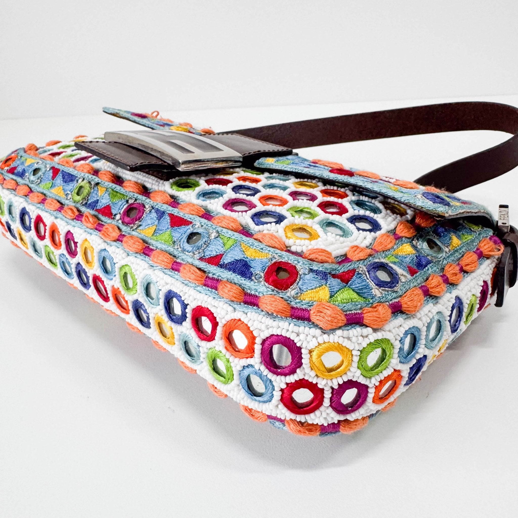 FENDI Baguette Multicolor Mirror Beaded Embroidered Shoulder Bag, in , Sold by HIVE PRELOVED - Shoulder Bags, ,