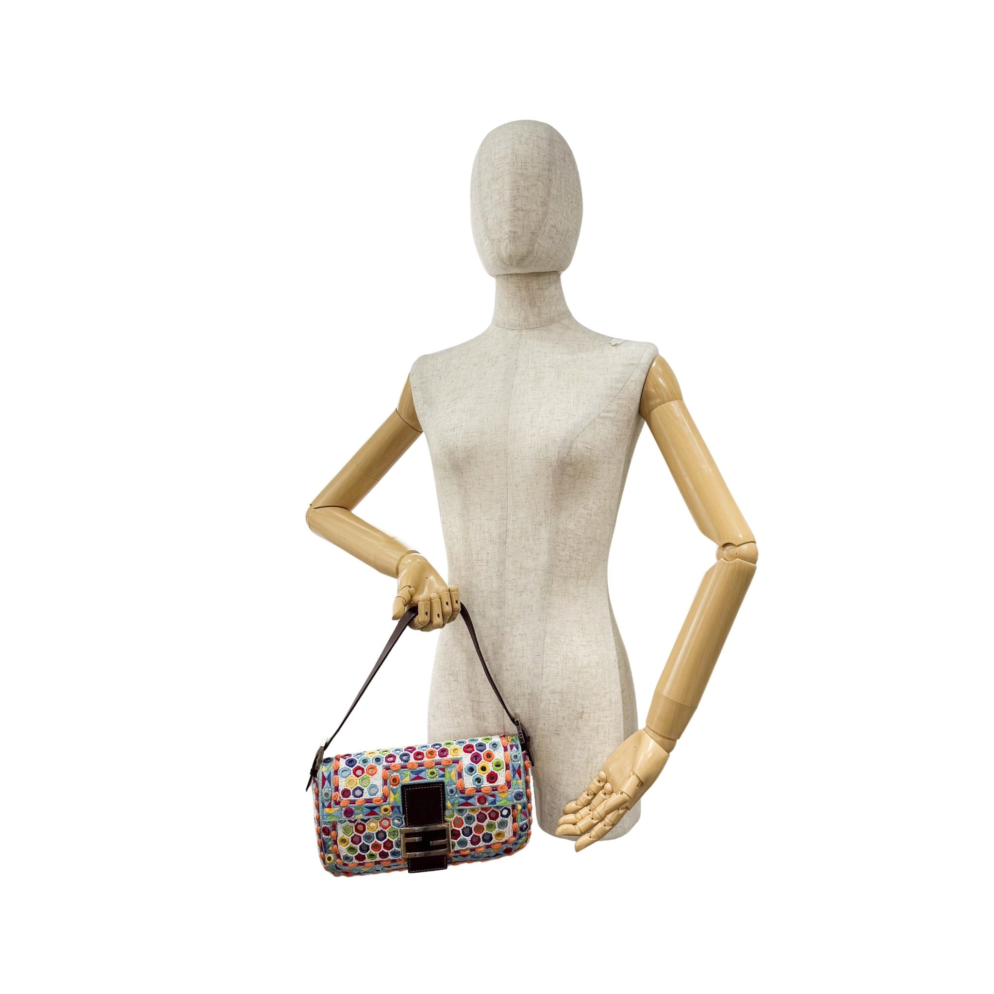 FENDI Baguette Multicolor Mirror Beaded Embroidered Shoulder Bag, in , Sold by HIVE PRELOVED - Shoulder Bags, ,