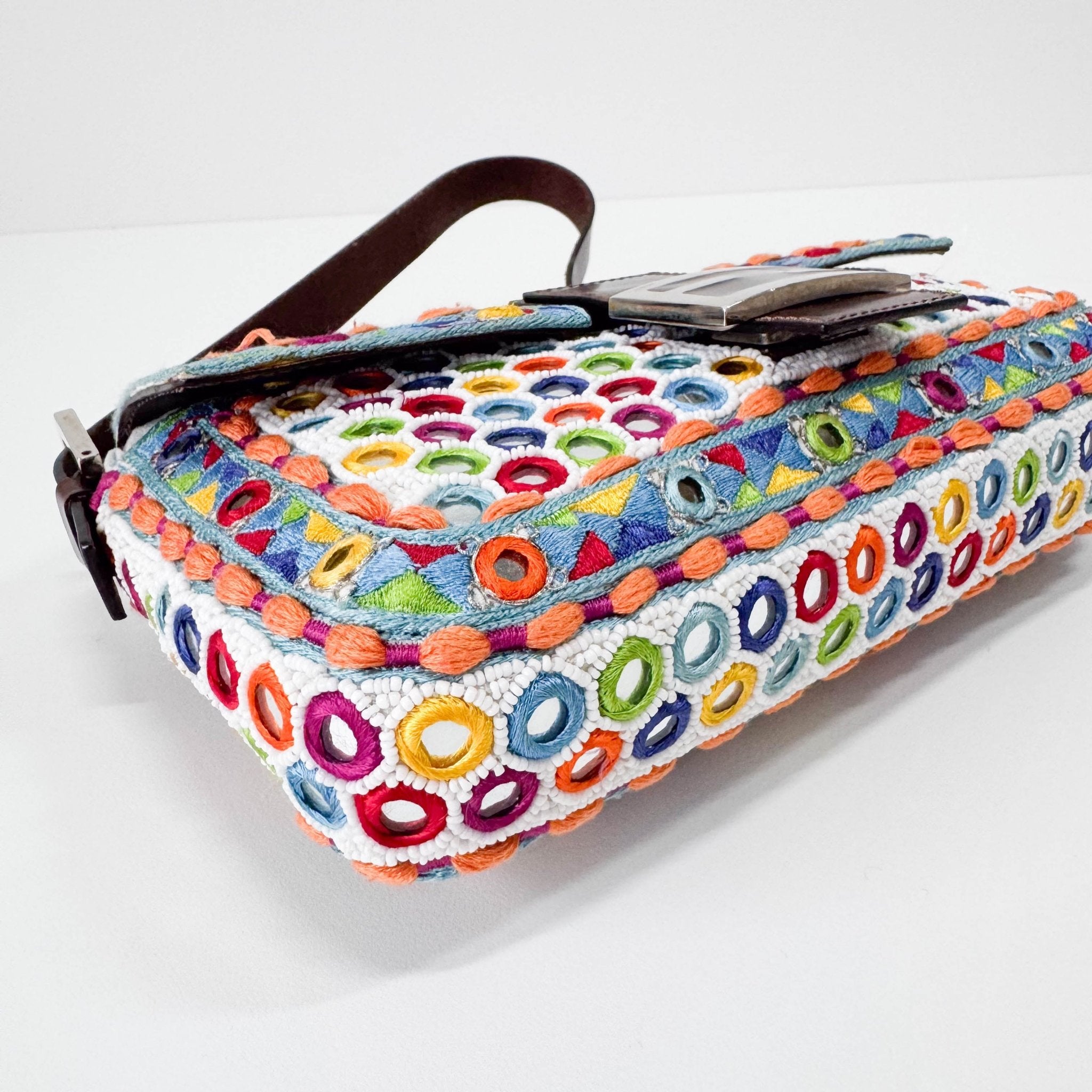 FENDI Baguette Multicolor Mirror Beaded Embroidered Shoulder Bag, in , Sold by HIVE PRELOVED - Shoulder Bags, ,